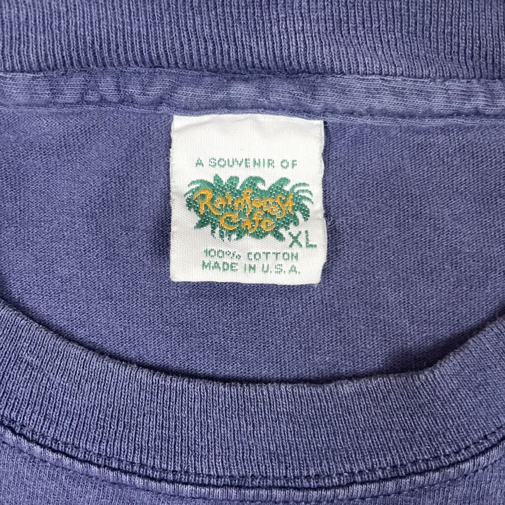 Vintage VINTAGE Rainforest Cafe T Shirt Adult XL Blue Logo Parrot 80s 90s Men Vintage-Faded Graphic Holiday Orlando Florida Shirt Size US XL / EU 56 / 4 - 7 Thumbnail