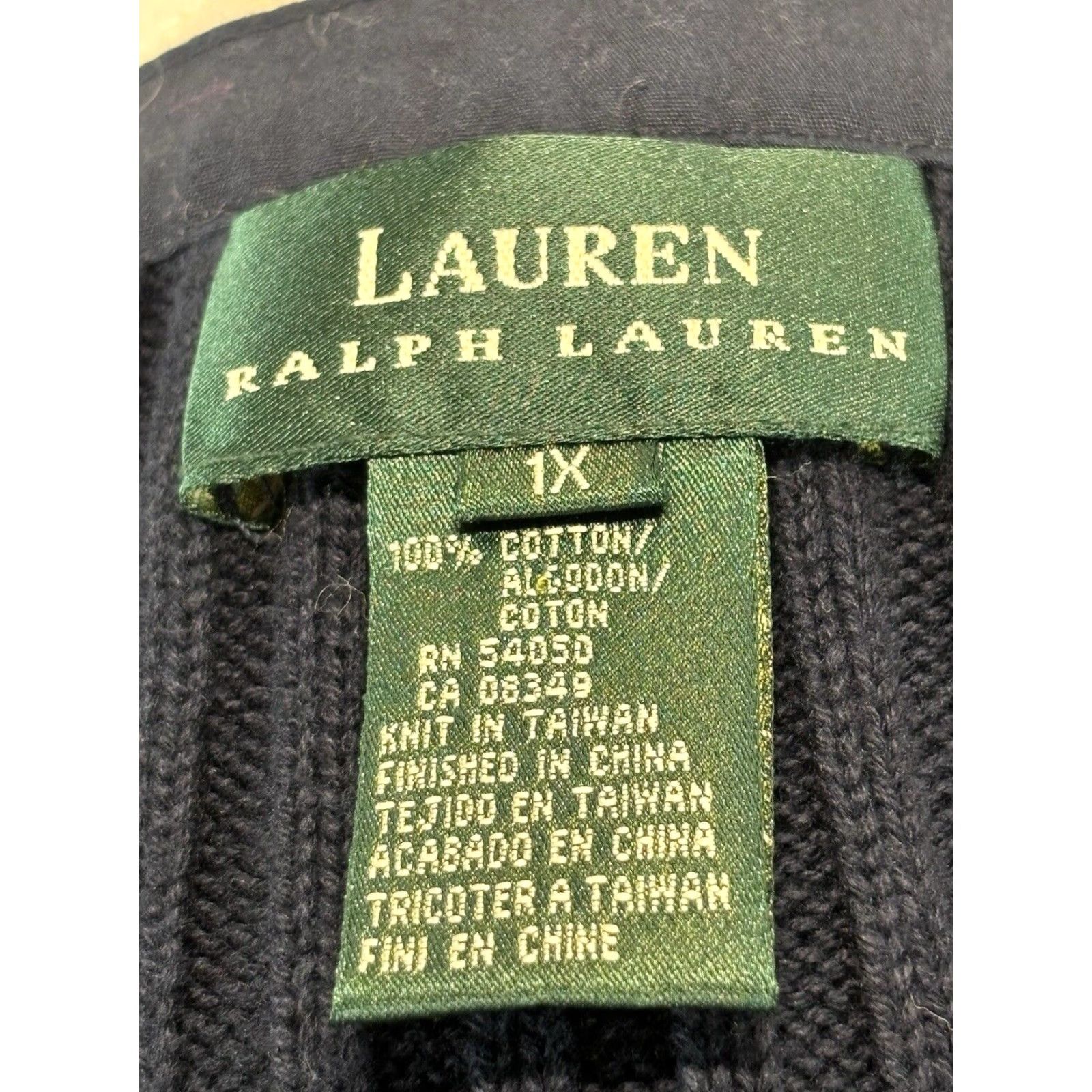 Ralph Lauren Lauren Ralph Lauren Ribbed Sweater Women’s 1X Plus Navy Lace Sides Nautical Size XL / US 12-14 / IT 48-50 - 8 Thumbnail