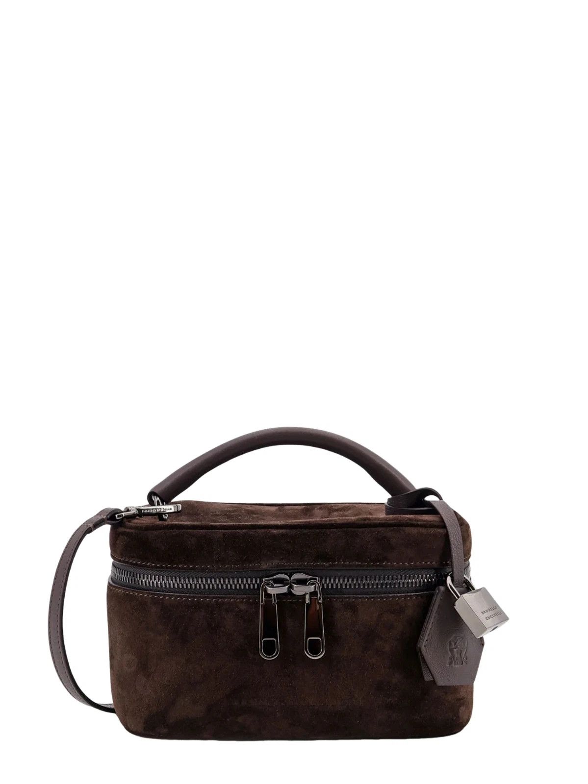 Brunello Cucinelli BRUNELLO CUCINELLI Brown Suede Vanity Bag New & Authentic Size ONE SIZE - 1 Thumbnail