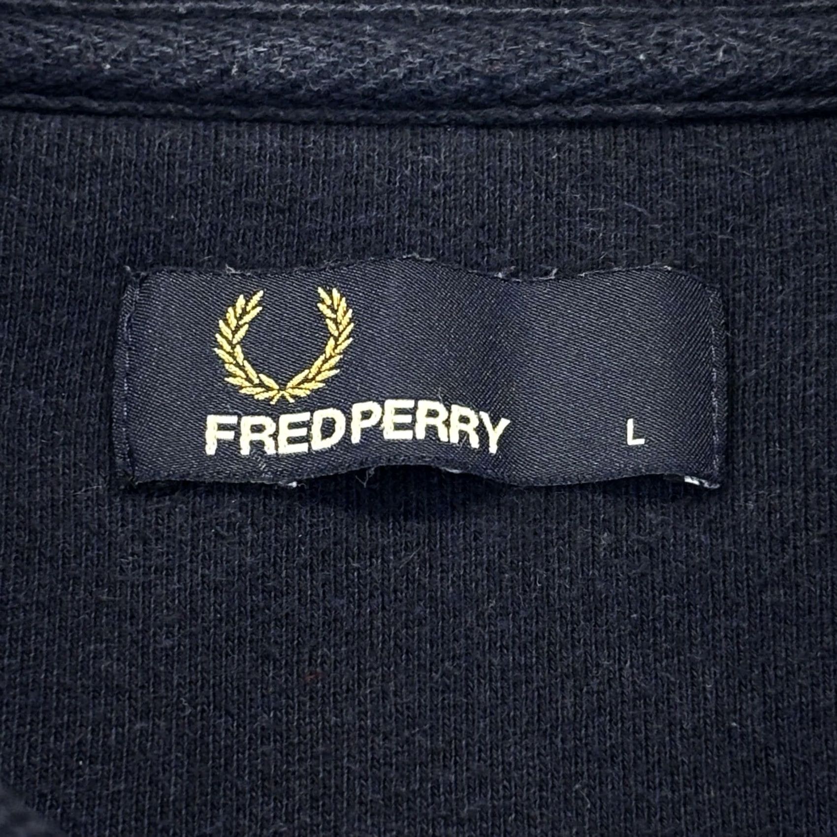 Fred Perry Fred Perry Sweatshirt Shawl Neck Mens Large Navy Pullover Cotton Used Size US L / EU 52-54 / 3 - 6 Thumbnail