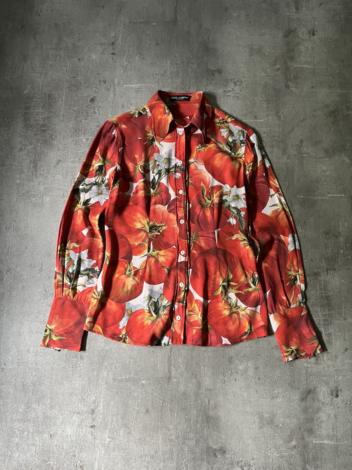 Dolce & Gabbana Dolce & Gabbana S/S 2012 silk tomato print shirt Size S / US 4 / IT 40 - 1 Thumbnail