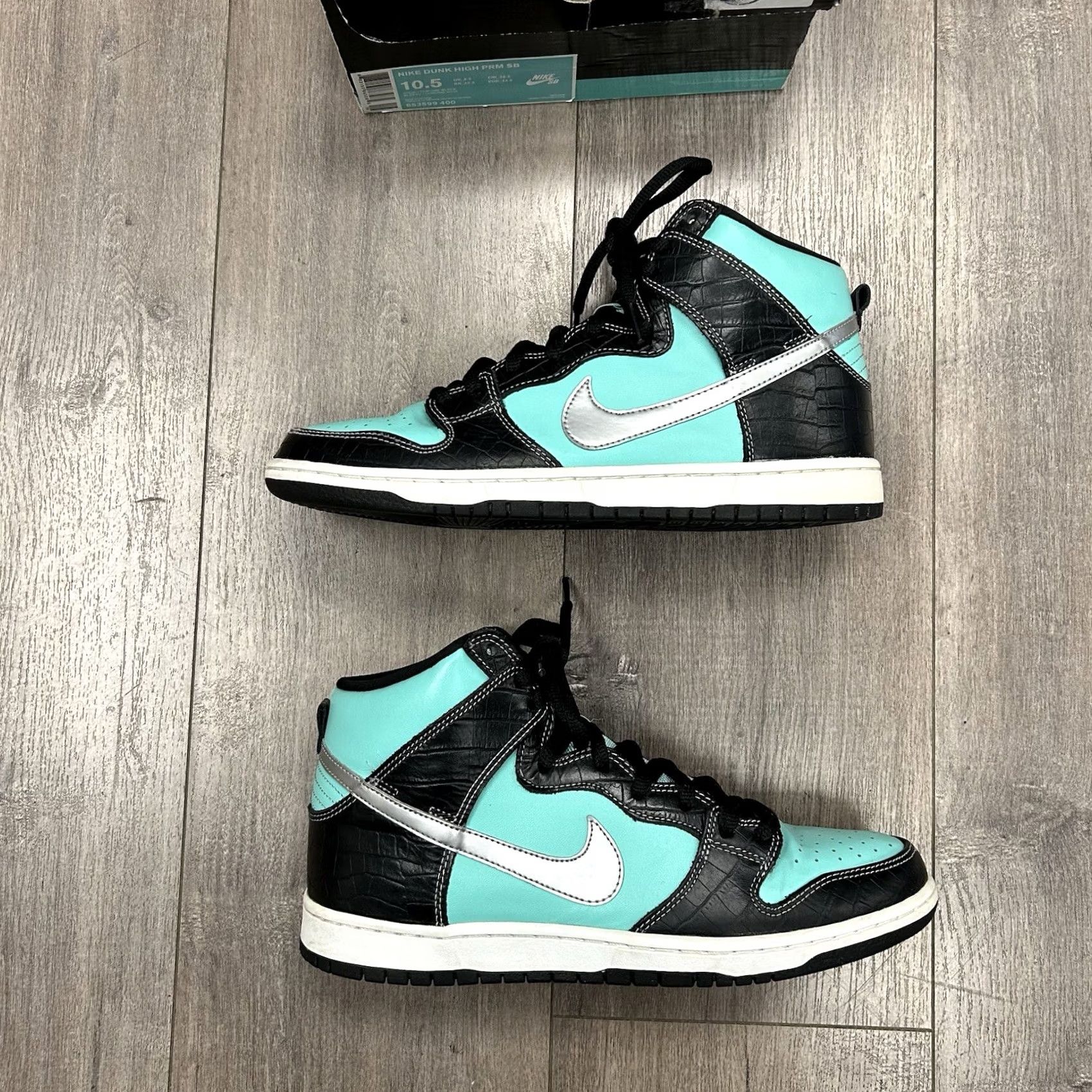 Nike Nike SB Dunk High Premium Diamond Tiffany 2014 Used Size 10.5 Skate Shoes Mens Size US 10 / EU 43 - 4 Thumbnail