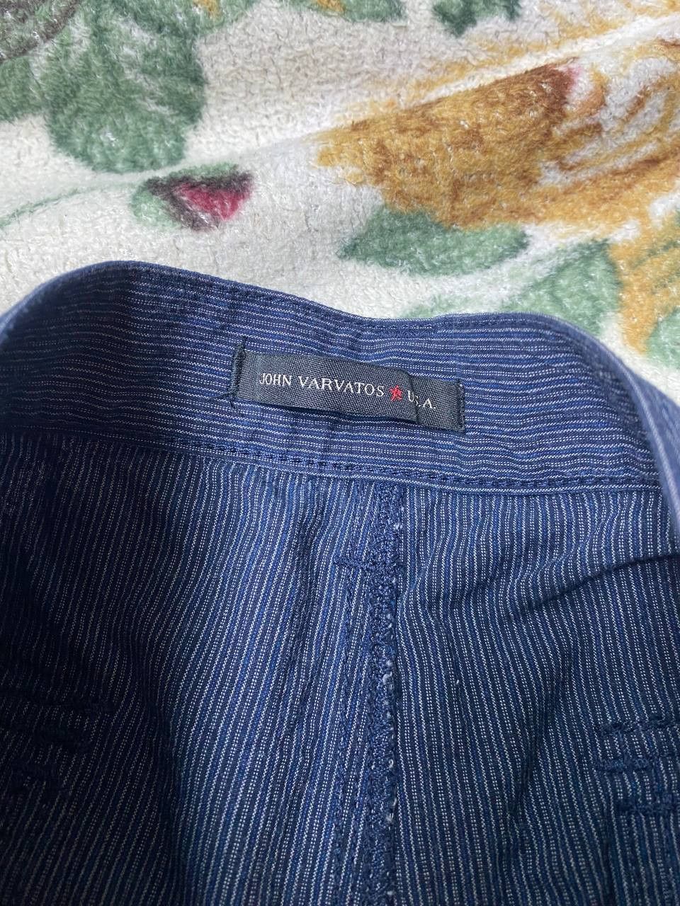John Varvatos John Varvatos Shorts Pinstripe Linen Flat Front Designer Size US 36 / EU 52 - 12 Thumbnail