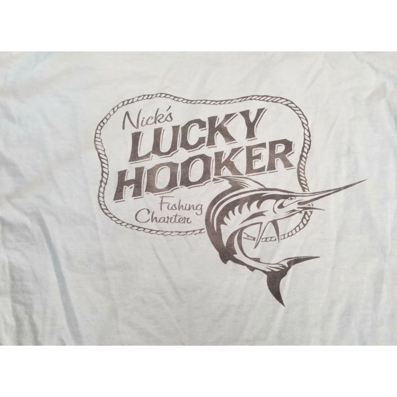 Vintage VINTAGE Nick (It) Fishing T-Shirt Mens XL Blue Graphic Ringer Preshrunk Fish Theme Size US XL / EU 56 / 4 - 7 Thumbnail