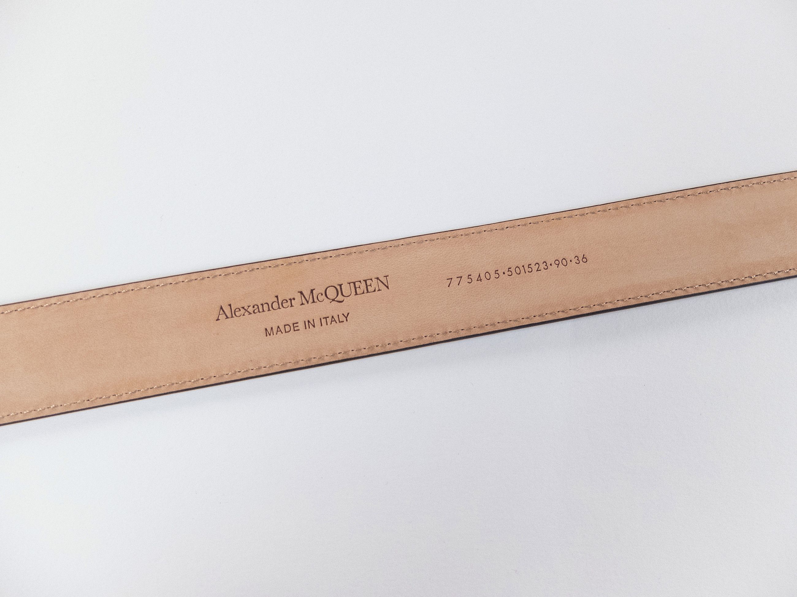 Alexander McQueen ALEXANDER MCQUEEN Seal black logo buckle leather belt 90 q Size 34 - 9 Thumbnail