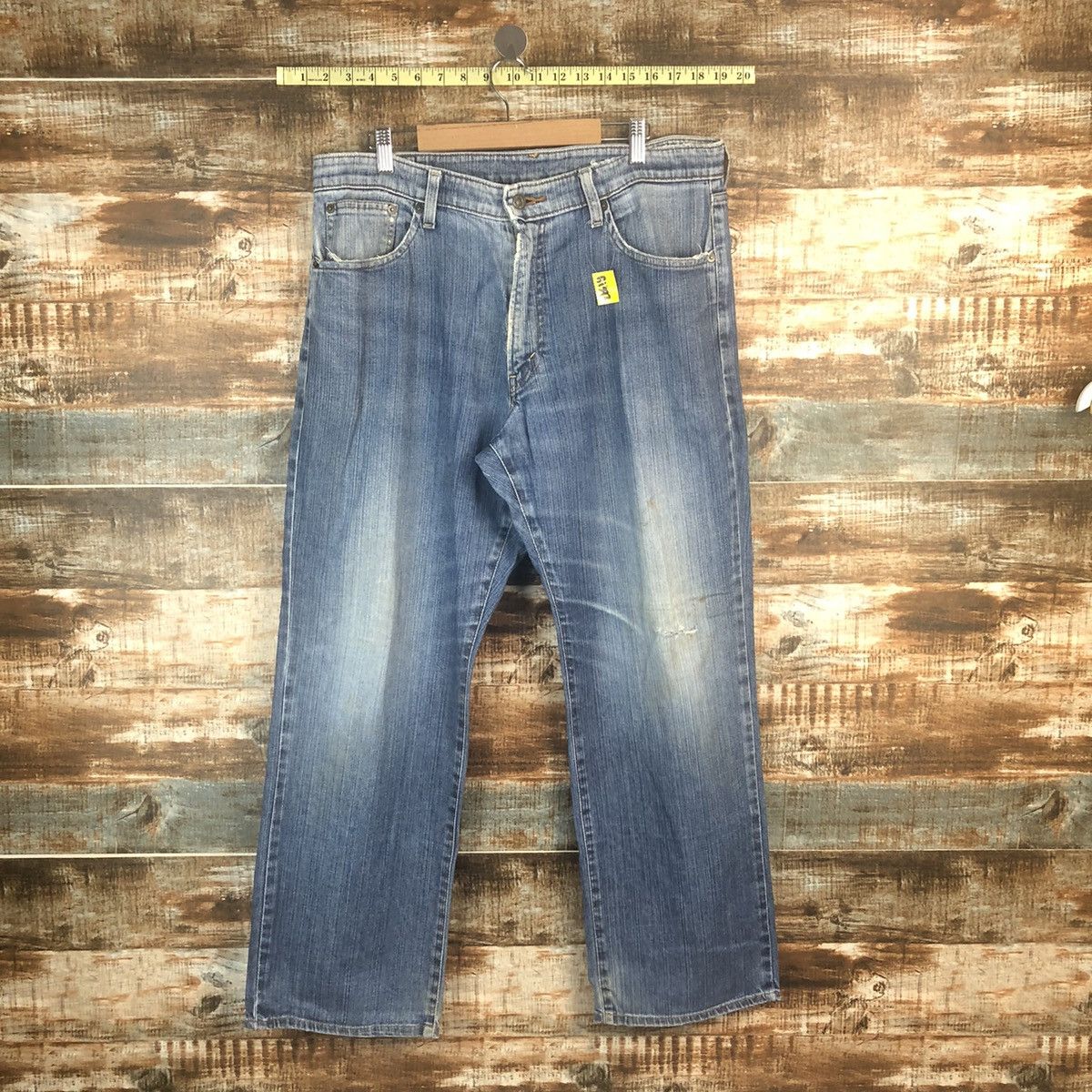 Vintage Bobson vintage Blue Denim Pants #A1393 Size US 35 - 1 Thumbnail