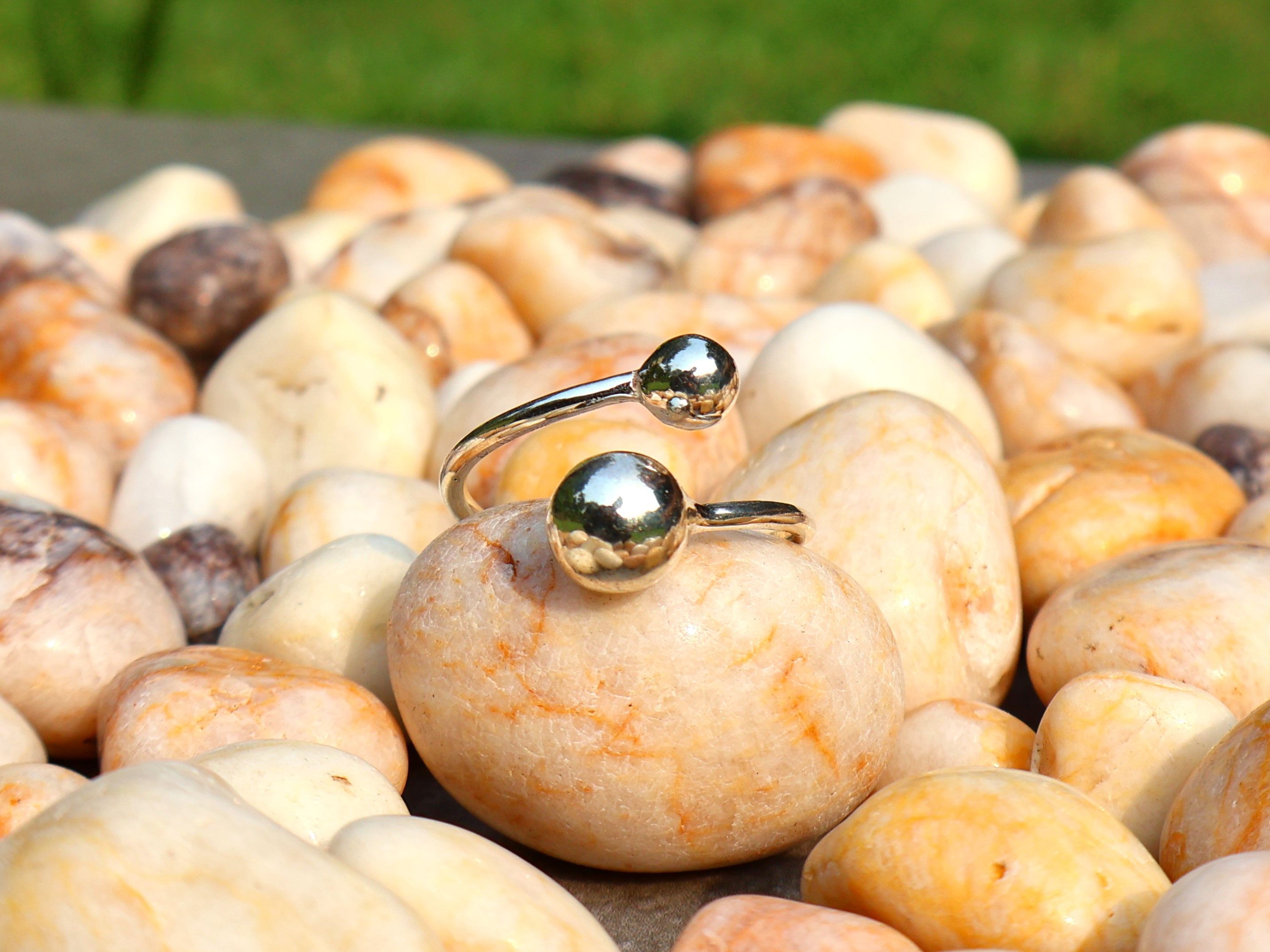 Handmade Double Ball Ring, Handmade Women Ring, Sterling Silver Ring Size ONE SIZE - 4 Thumbnail