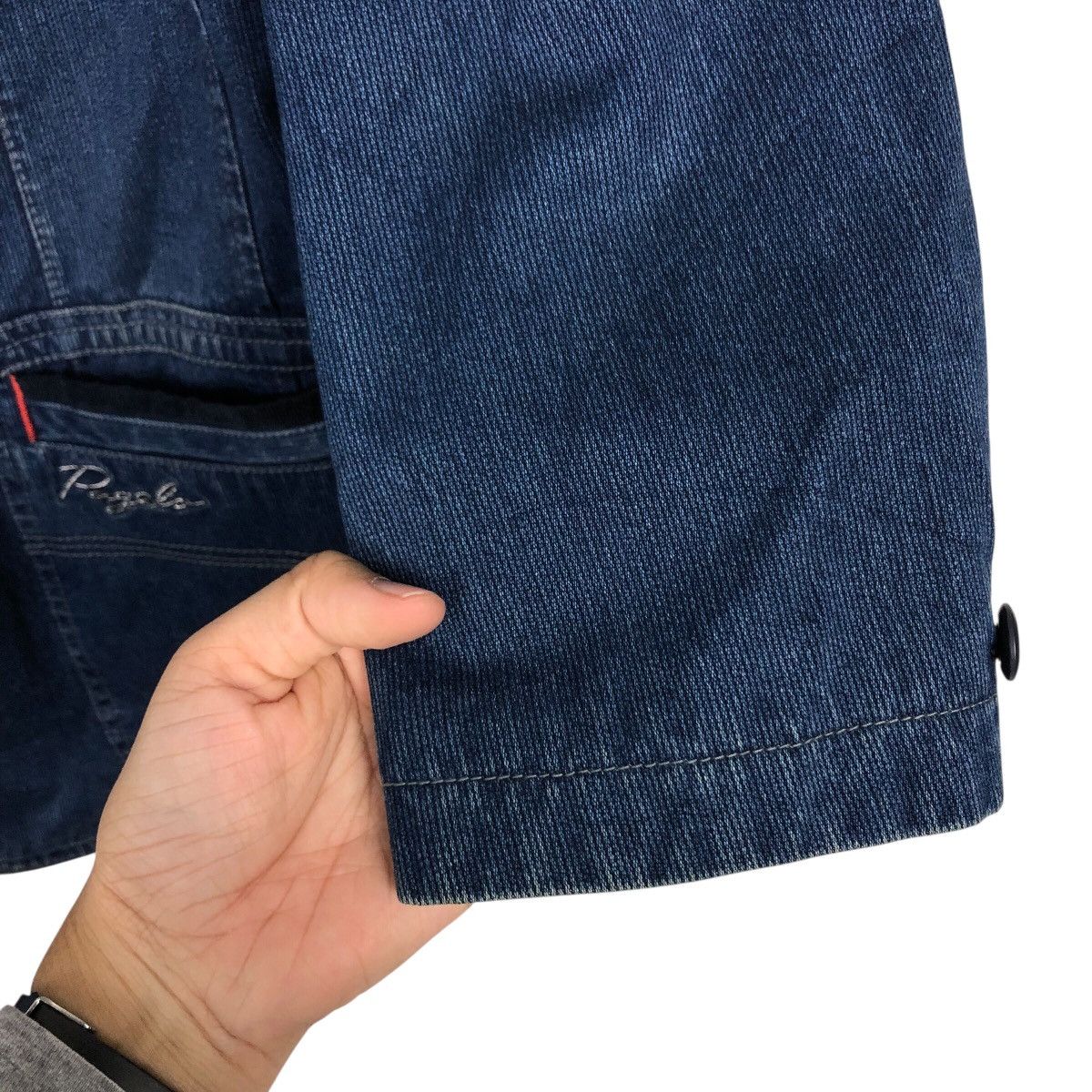 Vintage 📌Vintage Denim Jacket Indigo Worker Pagelo Issey Miyake Size US S / EU 44-46 / 1 - 16 Thumbnail
