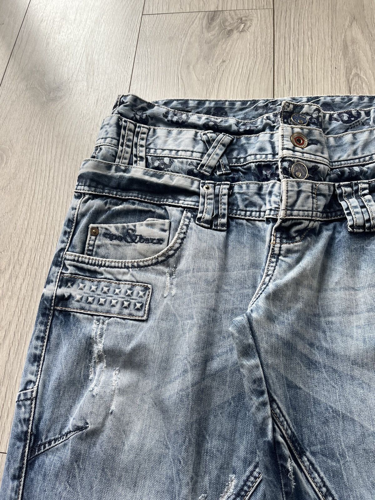 Japanese Brand cyber y2k denim distressed skate streetwear wideleg archive Size US 34 / EU 50 - 5 Thumbnail