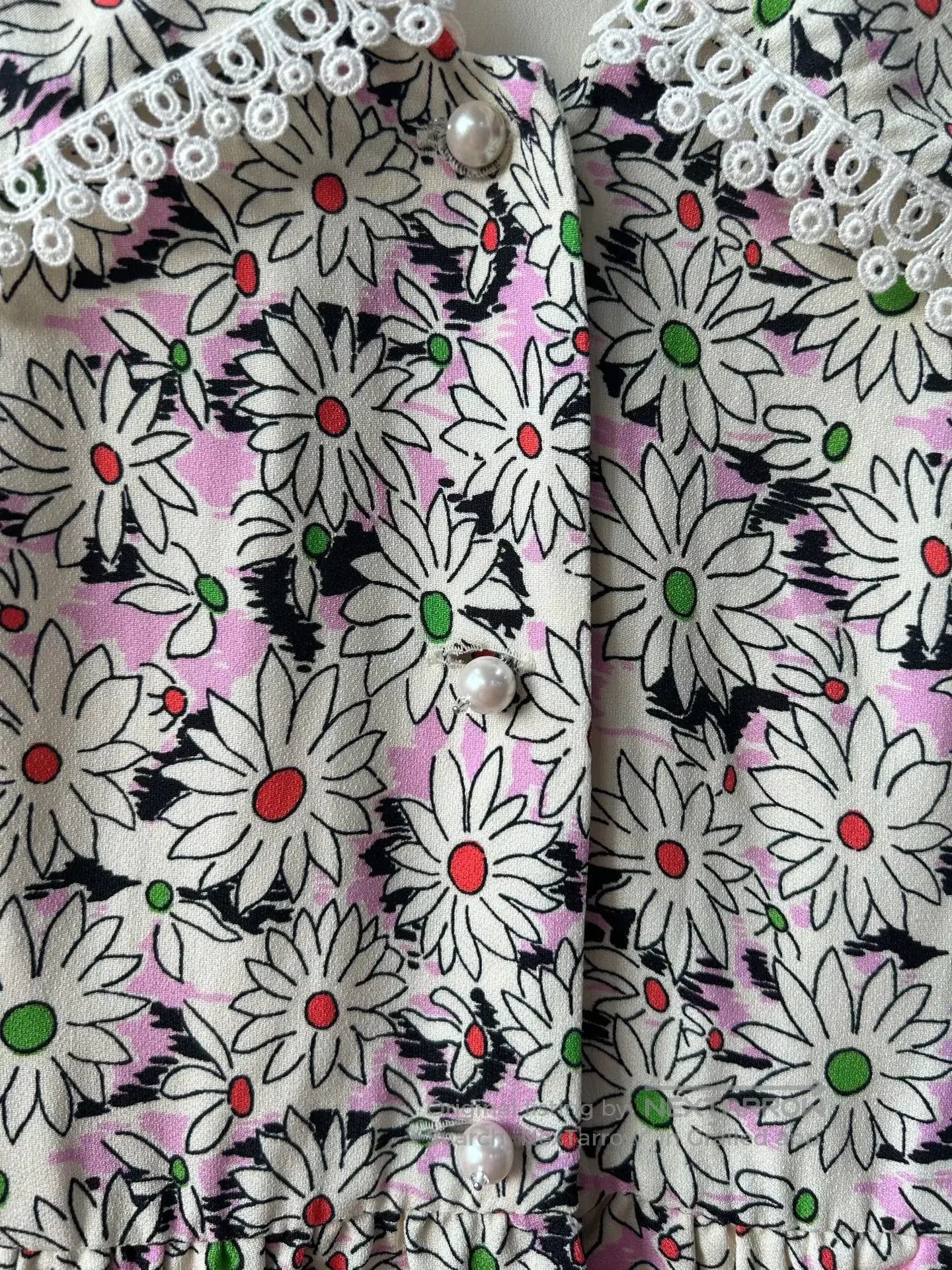Miu Miu Miu Miu Floral V-Neck Lace Trim Blouse. Size S / US 4 / IT 40 - 3 Thumbnail