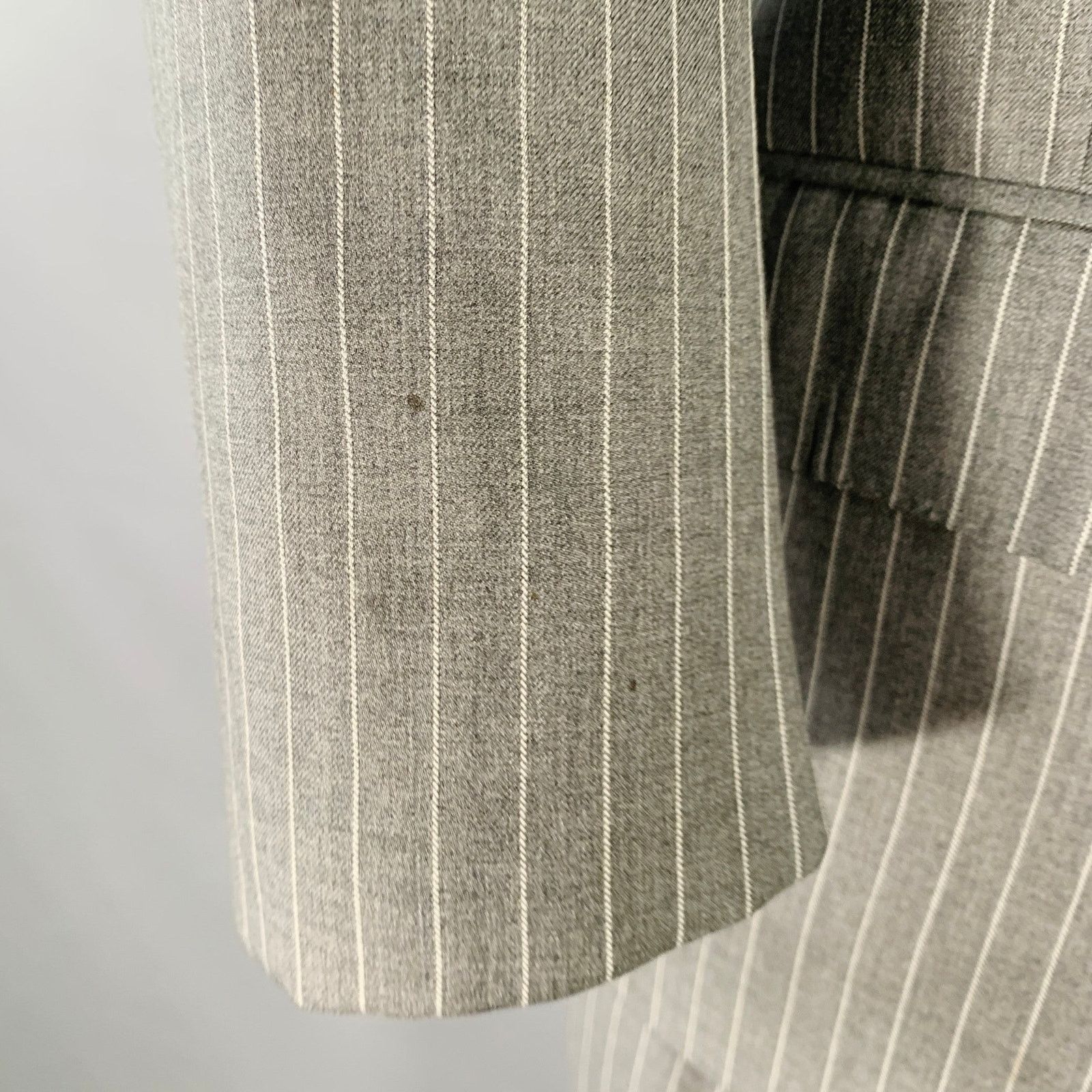 Ralph Lauren RALPH LAUREN Regular Grey Stripe Wool Notch Lapel Suit Size 40R - 8 Thumbnail