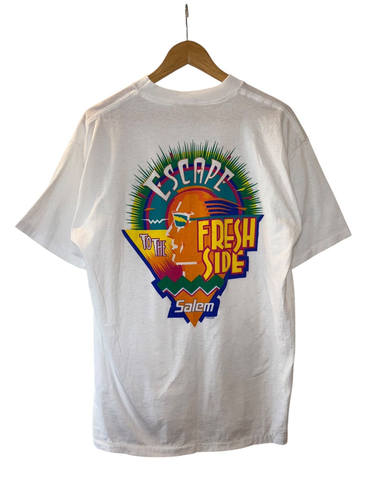 Salem Sportswear × Vintage Vintage 1992 Salem “Escape to the Fresh Side” Promo T-shirt Size US XL / EU 56 / 4 - 1 Thumbnail
