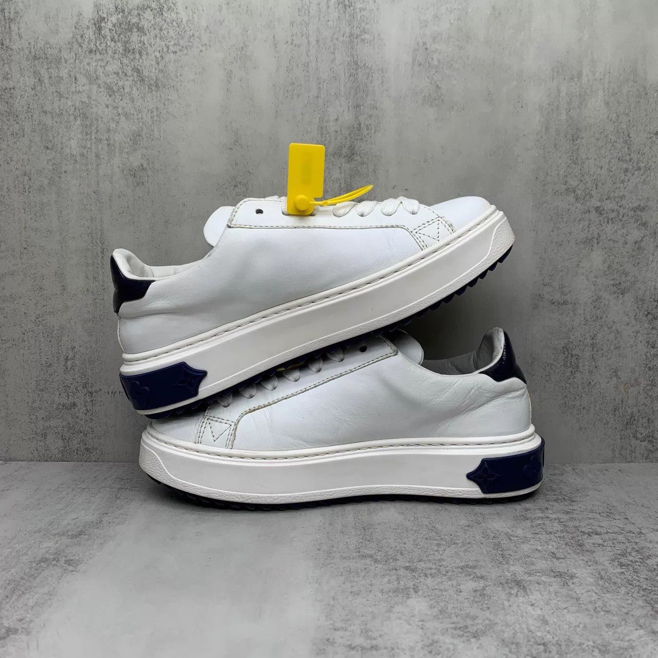 Louis Vuitton Lv Time Out White Blue Embroidered Sneaker 35 95 New Size US 4.5 / IT 34.5 - 3 Thumbnail