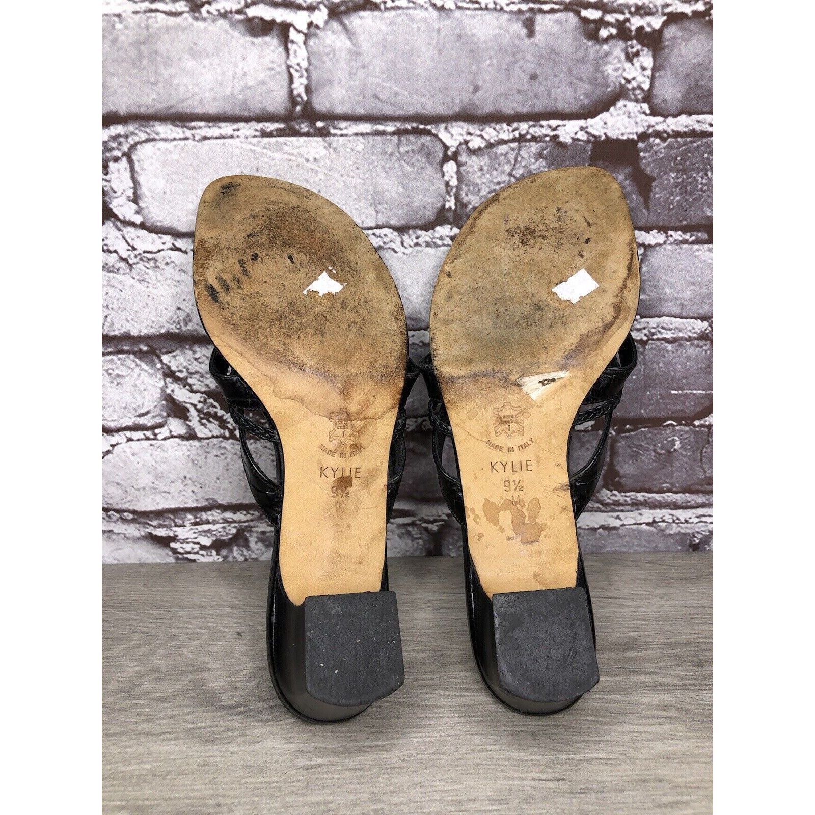 Brighton Brighton Kylie Black Leather Heart Heel Sandals Women’s Sz 9 Size US 9.5 / IT 39.5 - 6 Thumbnail