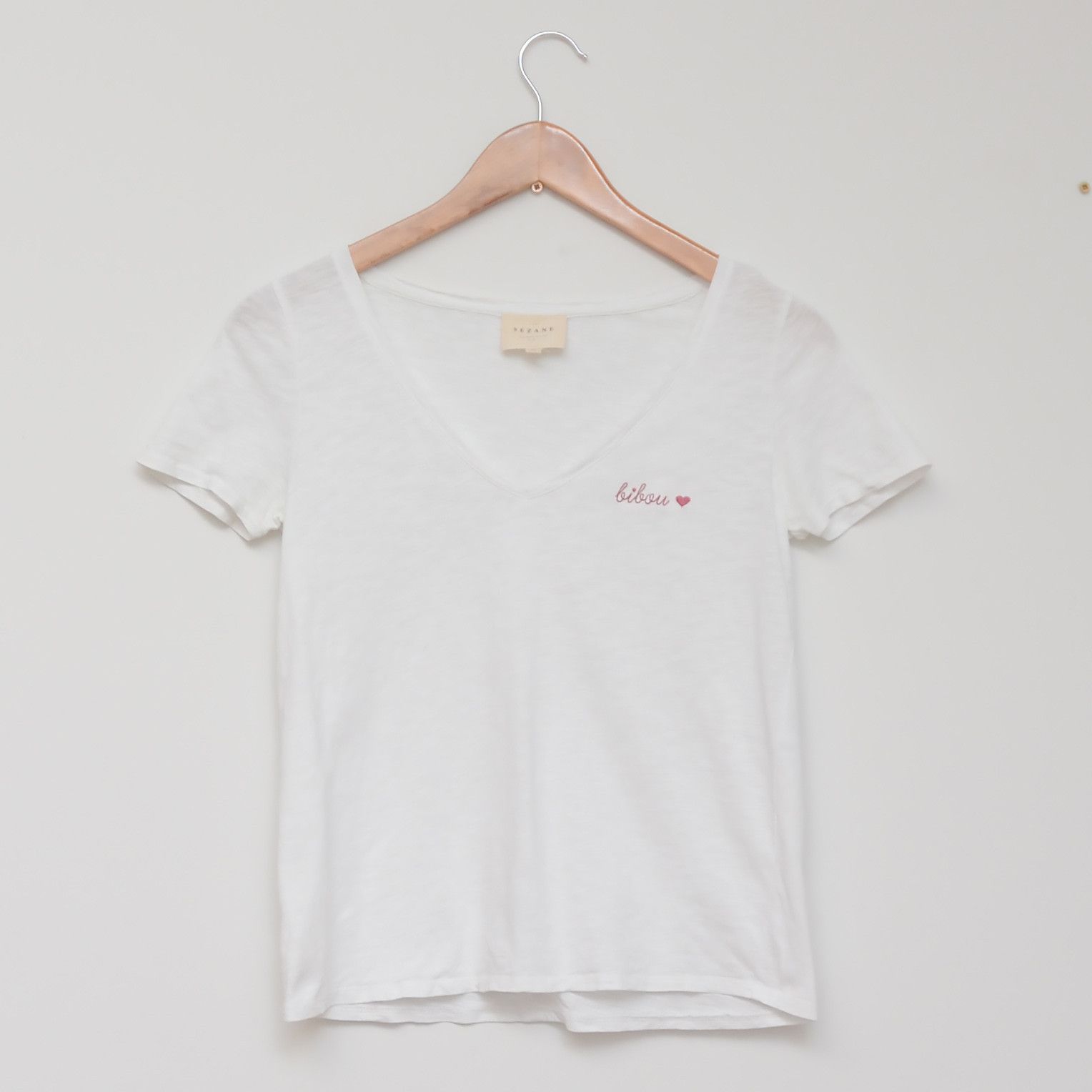Sezane Sezane T-Shirt Malcolm Cotton Size XS White Bibo Size XS / US 0-2 / IT 36-38 - 2 Thumbnail
