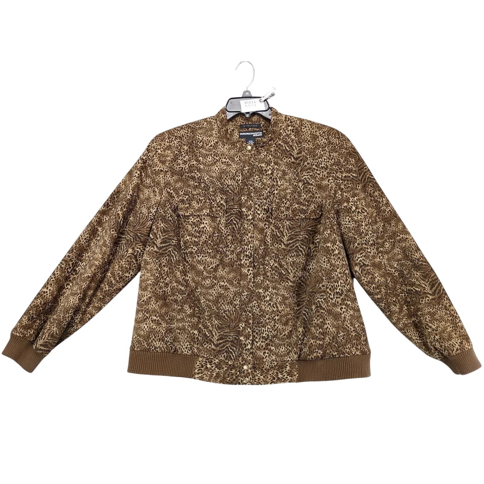 Norton Norton McNaughton Stretch Animal Print Full-Zip Jacket 16W Size XXL / US 16-18 / IT 52-54 - 1 Thumbnail