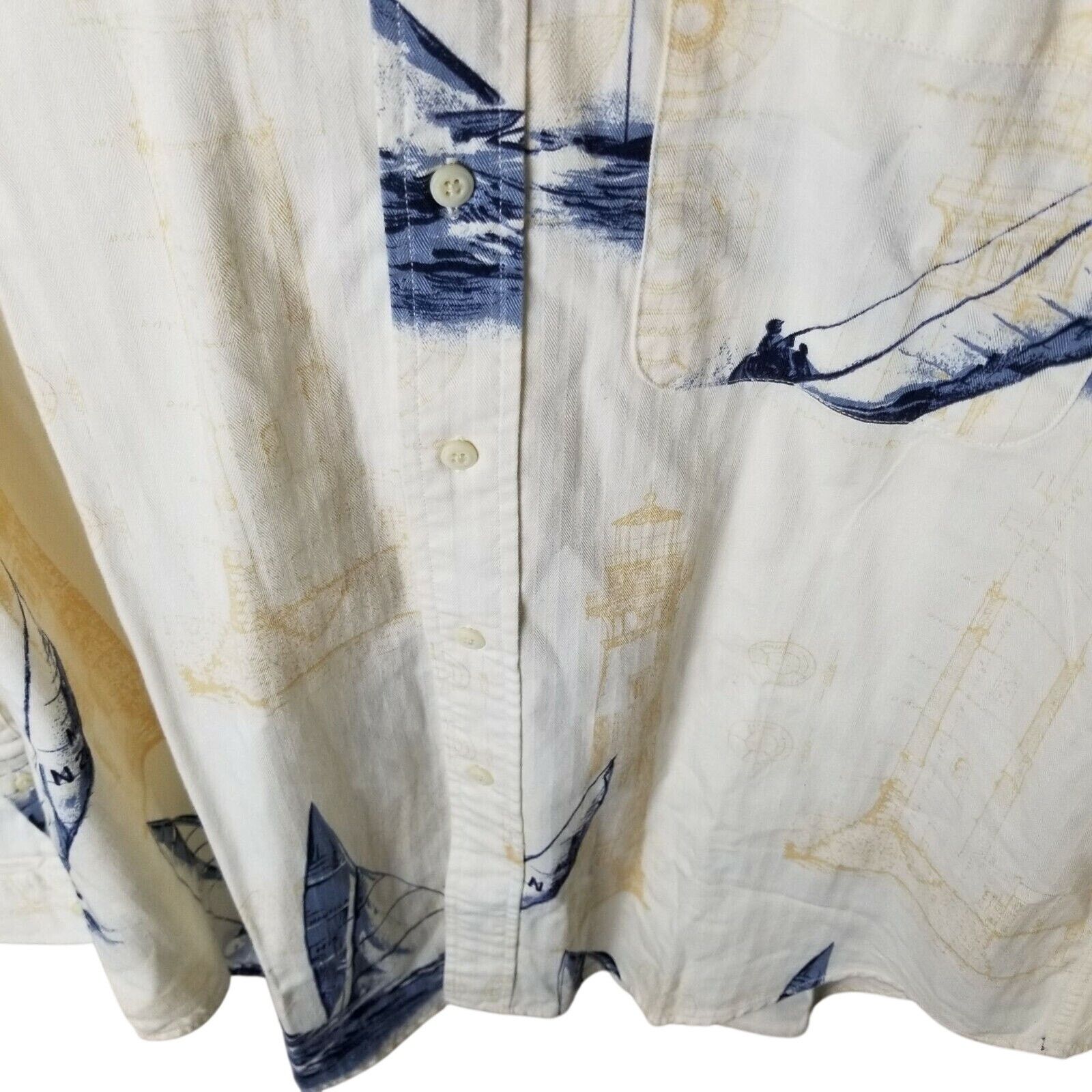 Nautica Vintage Nautica Mens Sailboat Print Shirt Size L Preppy Size US L / EU 52-54 / 3 - 3 Thumbnail