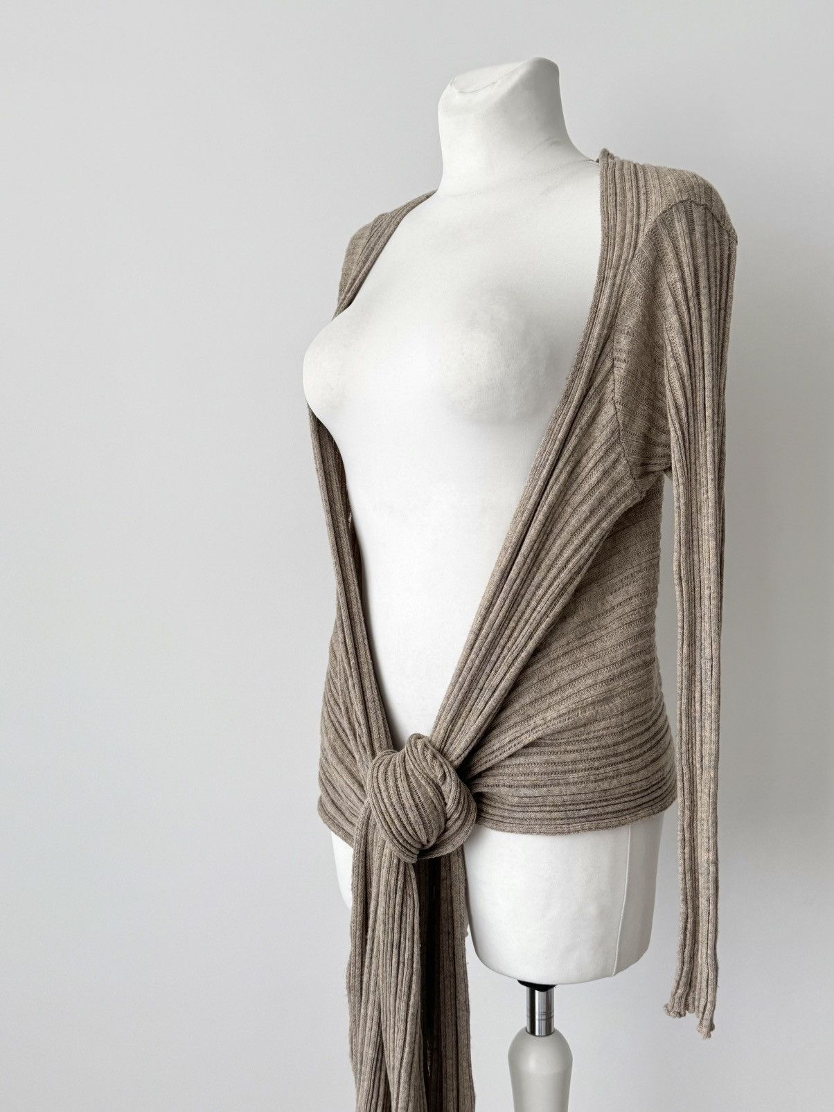 Japanese Brand × Y's × Yohji Yamamoto Vintage 00s Y’s by Yohji Yamamoto Women’s Knit Wrap Cardigan Size S / US 4 / IT 40 - 2 Thumbnail