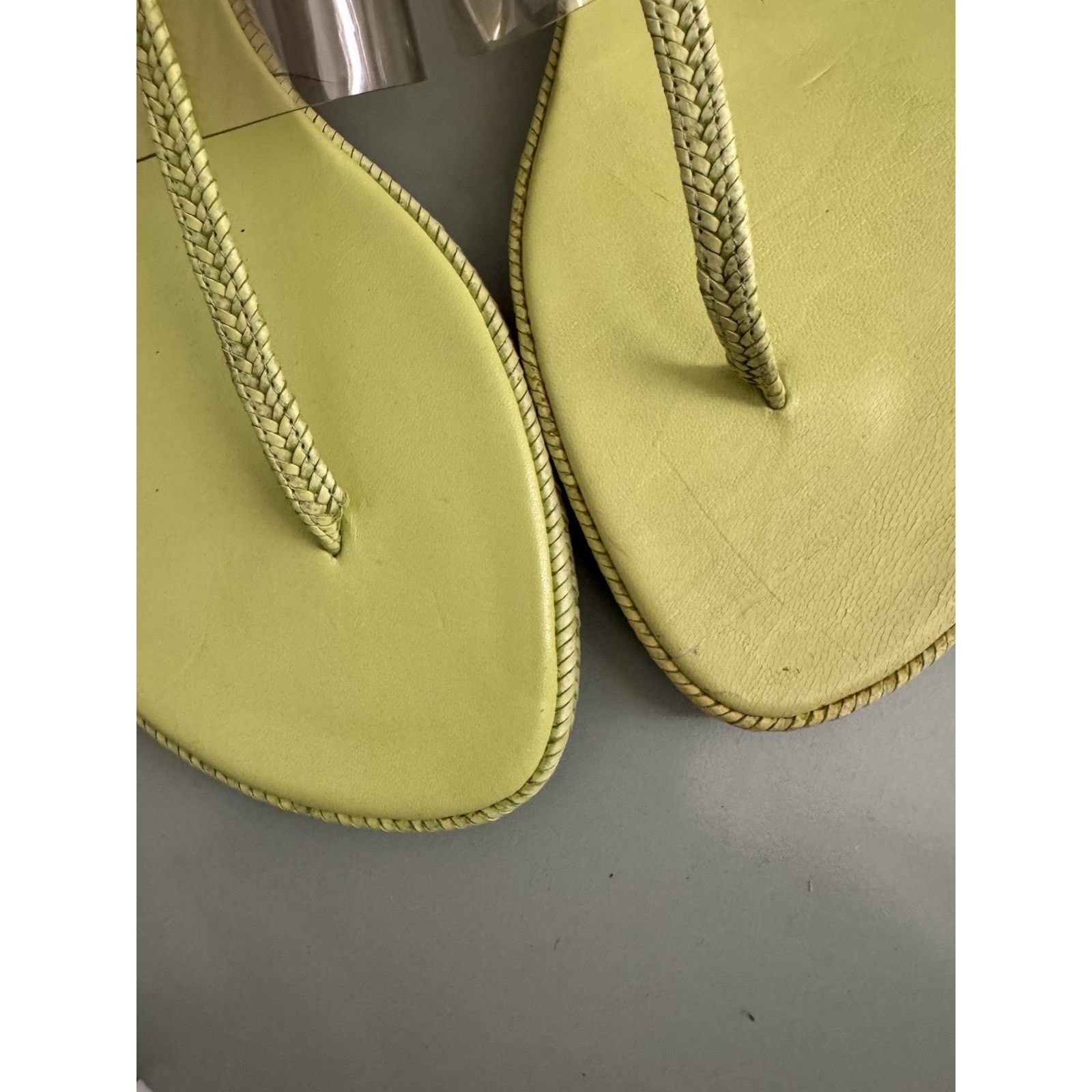 Stuart Weitzman Vintage Stuart Weitzman Clear Sandals Shoes Thong Lime Green Size US 7.5 / IT 37.5 - 7 Thumbnail