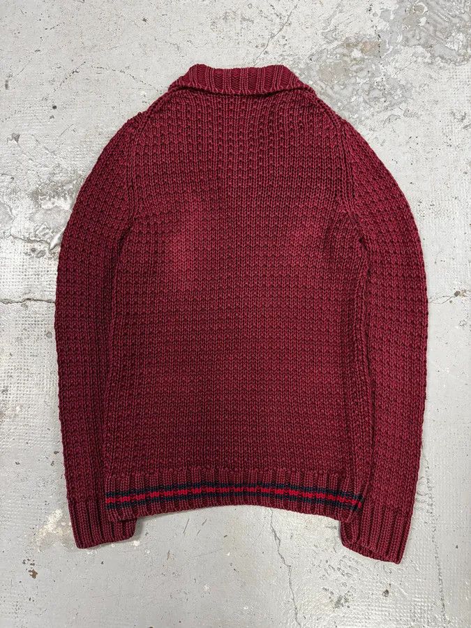 Gucci 2000s Gucci Red Wool Buttoned Cardigan Sweater Size US L / EU 52-54 / 3 - 4 Thumbnail