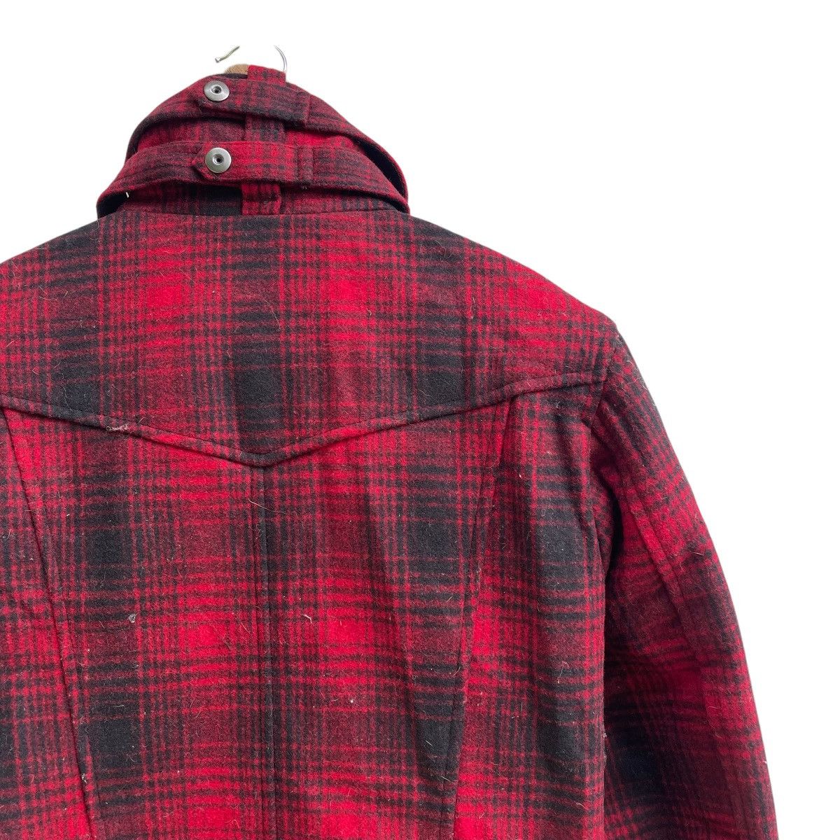 If Six Was Nine 💥Rattle Trap Wool Shaadow Plaid Rabbit Fur Collar Peacoat Size US M / EU 48-50 / 2 - 7 Thumbnail