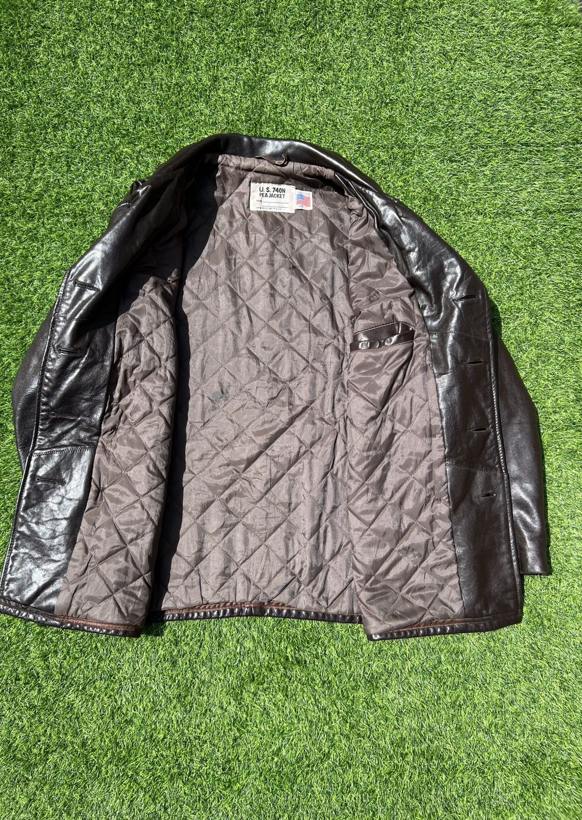 Schott Vintage Schott NYC U.S. 740N Leather Naval Pea Coat Size 48 Size US M / EU 48-50 / 2 - 12 Thumbnail