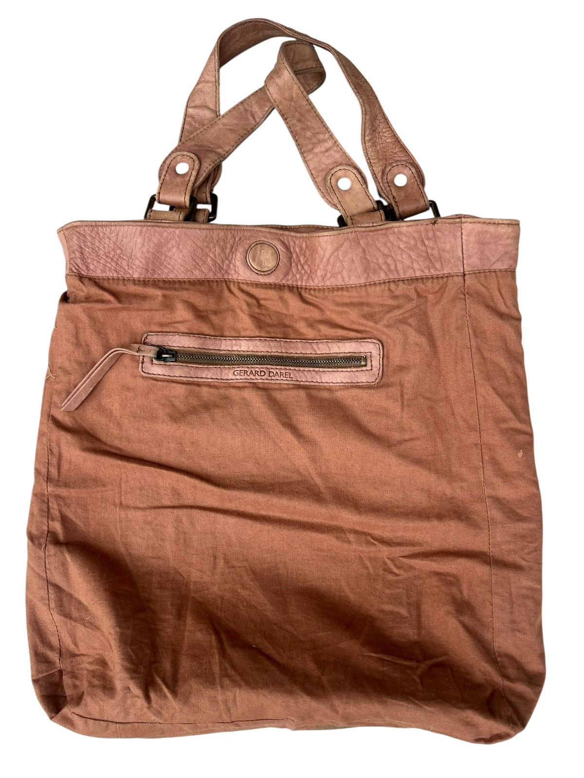 Leather Vintage Gerard Darel Distressed Patina Leather Tote Bag Size ONE SIZE - 21 Thumbnail