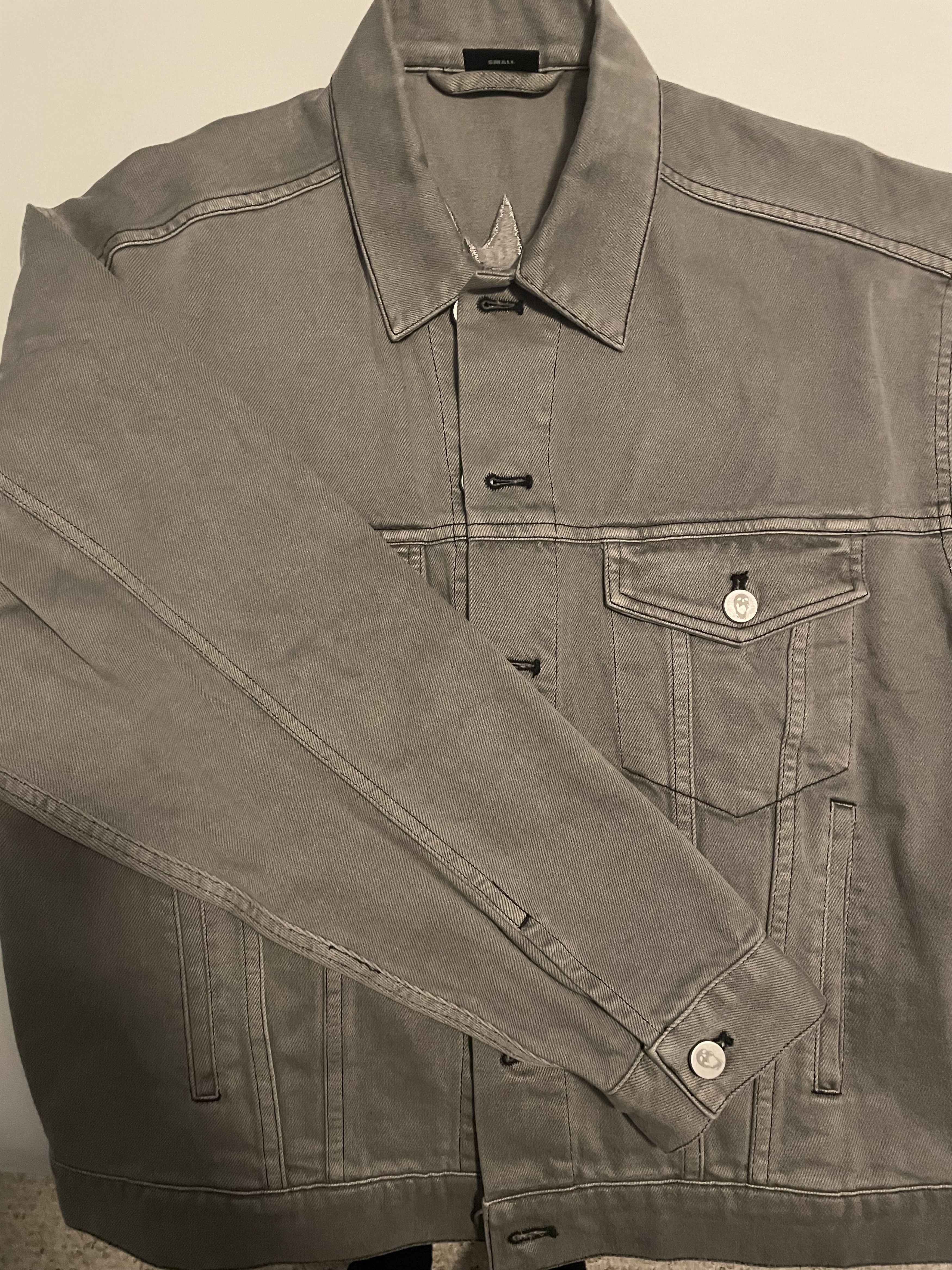 Revenge REVENGE EMBROIDERED DENIM JACKET GREY (2021) Size US S / EU 44-46 / 1 - 6 Thumbnail