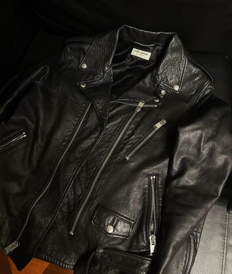 Saint Laurent Paris saint laurent black leather lip jacket-2507 Size US L / EU 52-54 / 3 - 8 Thumbnail