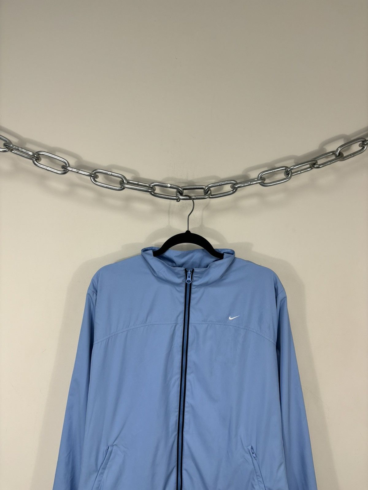 Nike Vintage Nike Y2K Light Blue Swoosh Retro Hype Track Jacket Size US XL / EU 56 / 4 - 4 Thumbnail