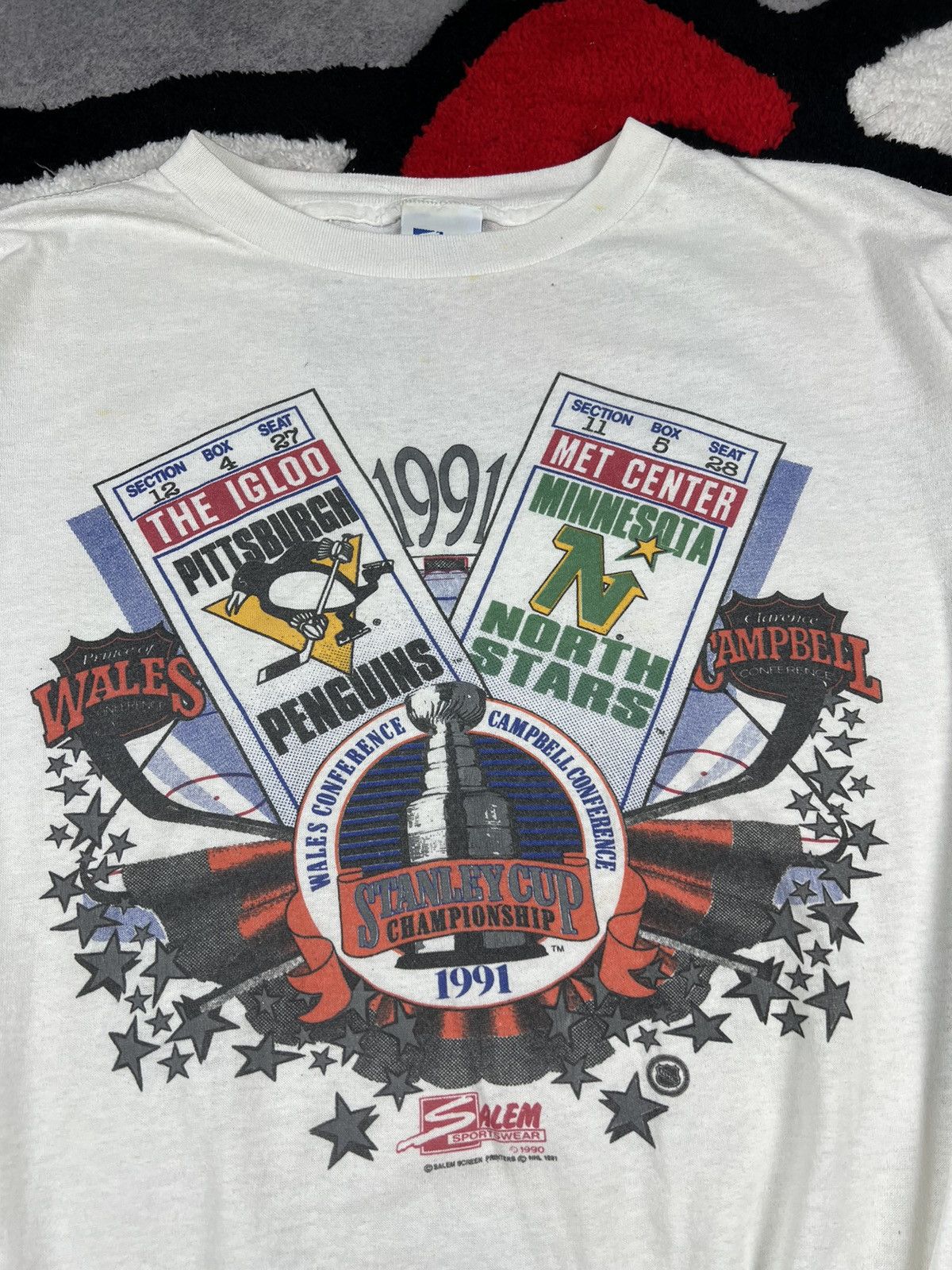 NHL Vintage Penguins 1991 Northstars Stanley Cup Final USA Tee Size US XL / EU 56 / 4 - 4 Thumbnail