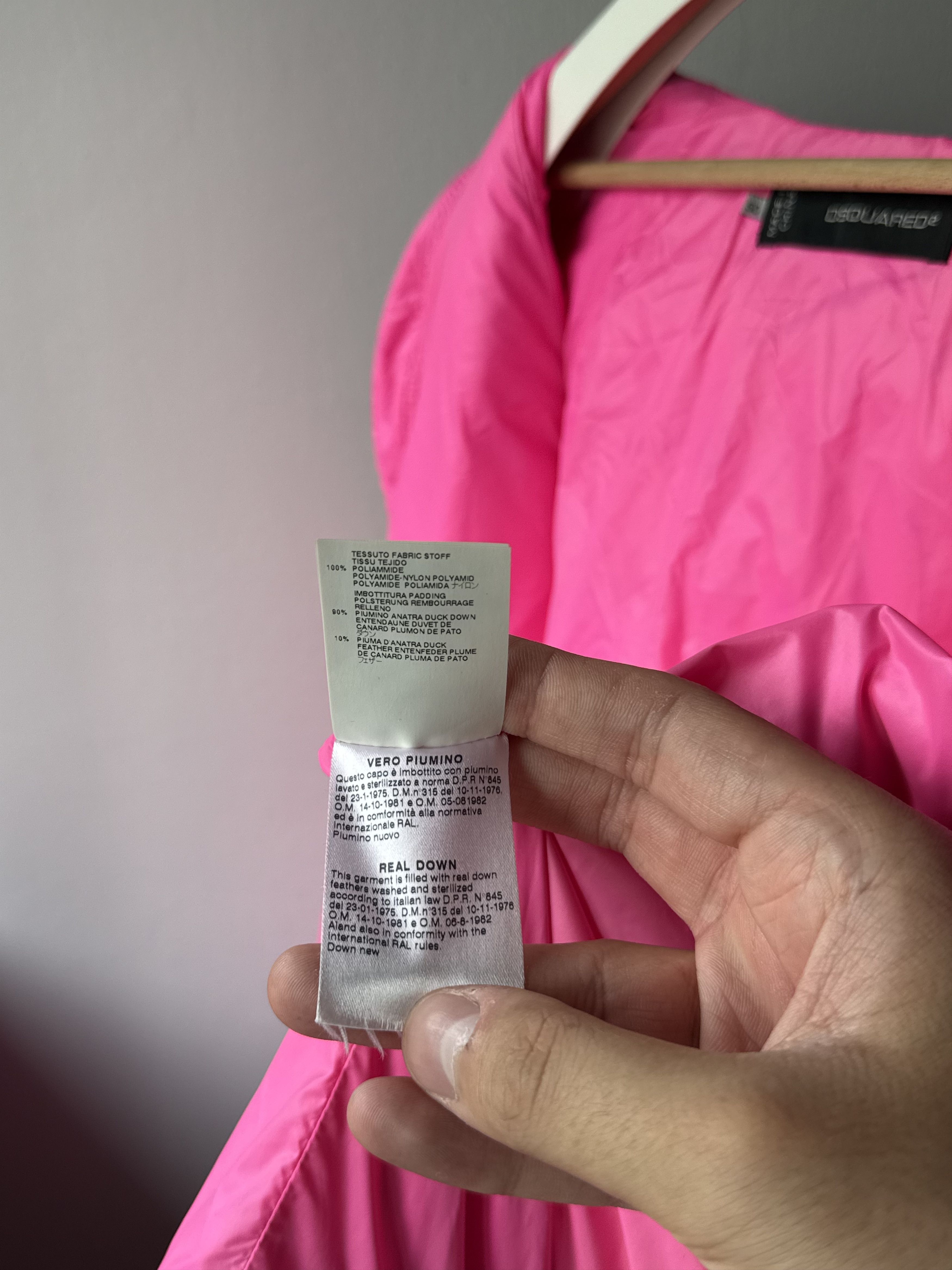 Dsquared2 Dsquared2 Pink Nylon Real Down Feather Puffer Padded Jacket Size US M / EU 48-50 / 2 - 24 Thumbnail