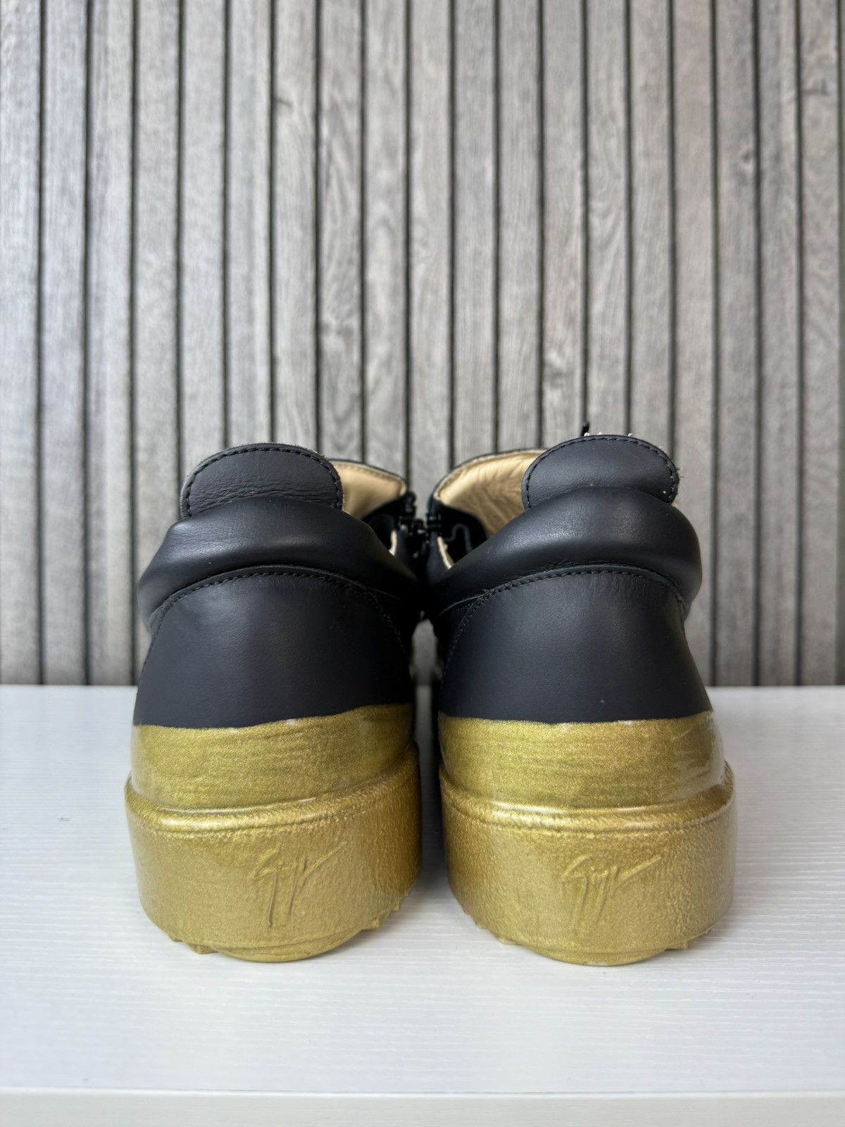 Giuseppe Zanotti Giuseppe Zanotti Men's Black Leather Low-Top Sneakers Size US 15 / EU 48 - 8 Thumbnail