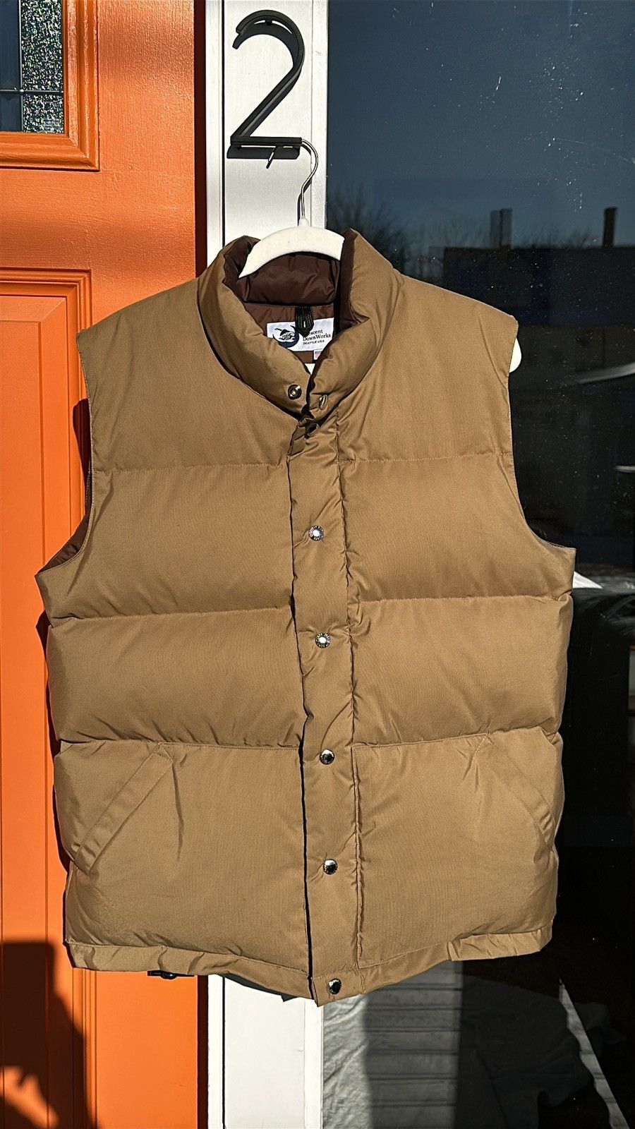 Crescent Down Works CDW Italian Vest 60/40 Autumn Tan - Size Large 