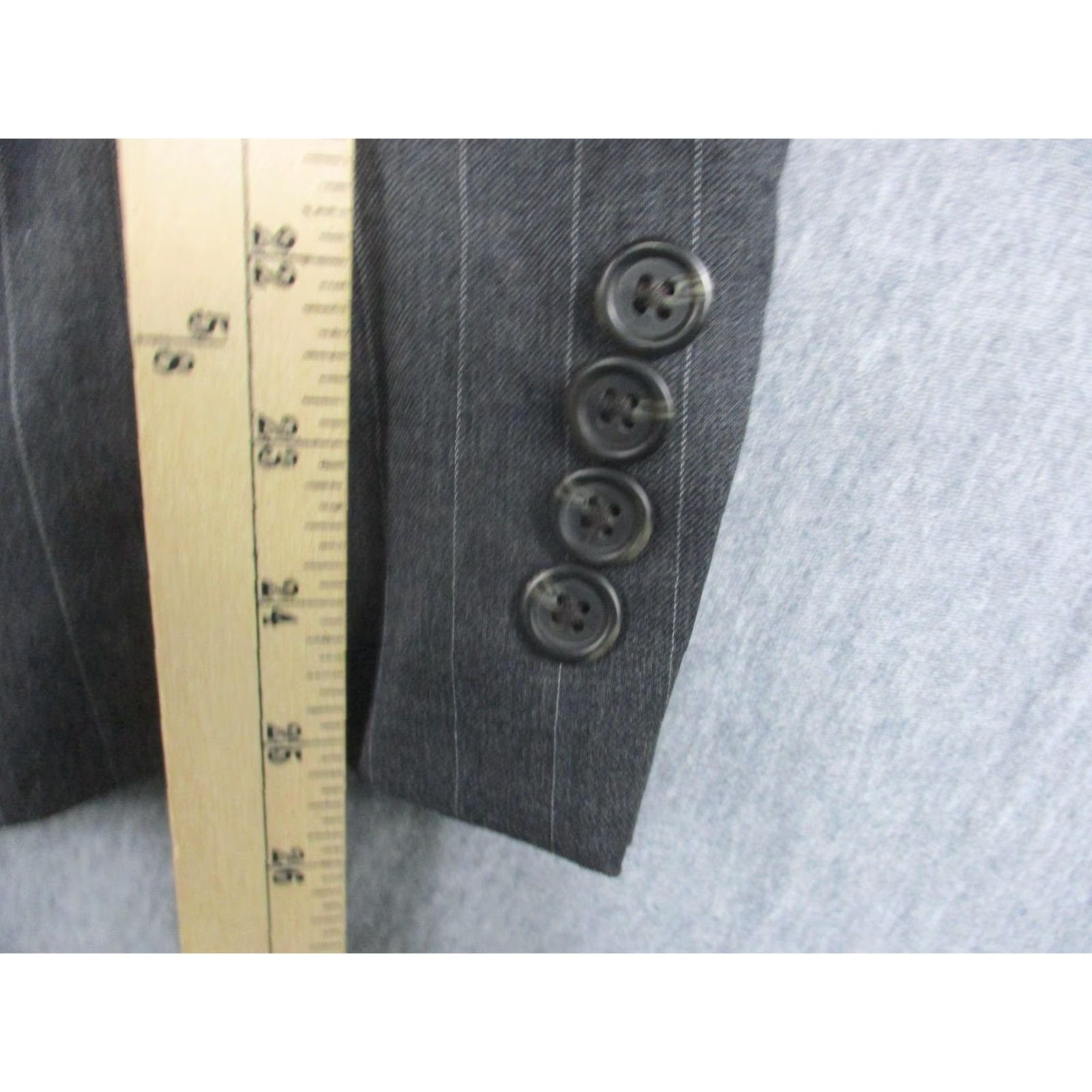 Ralph Lauren Lauren Ralph Lauren Blazer Mens 44R Gray Pinstripe 100% Wool Two Button Jacket Sl Size 44R - 5 Thumbnail