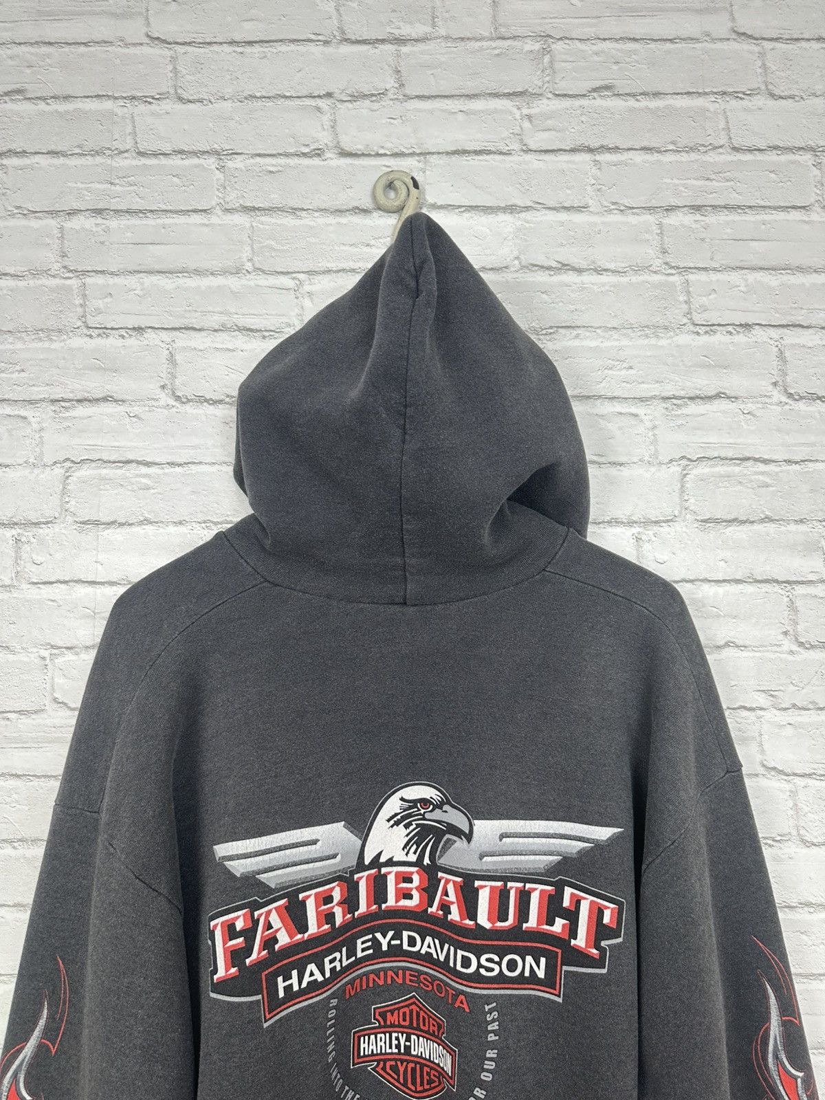 Harley Davidson (XL) SICK FADED CHARCOAL Harley Davidson Zip Up Hoodie Size US XL / EU 56 / 4 - 12 Thumbnail
