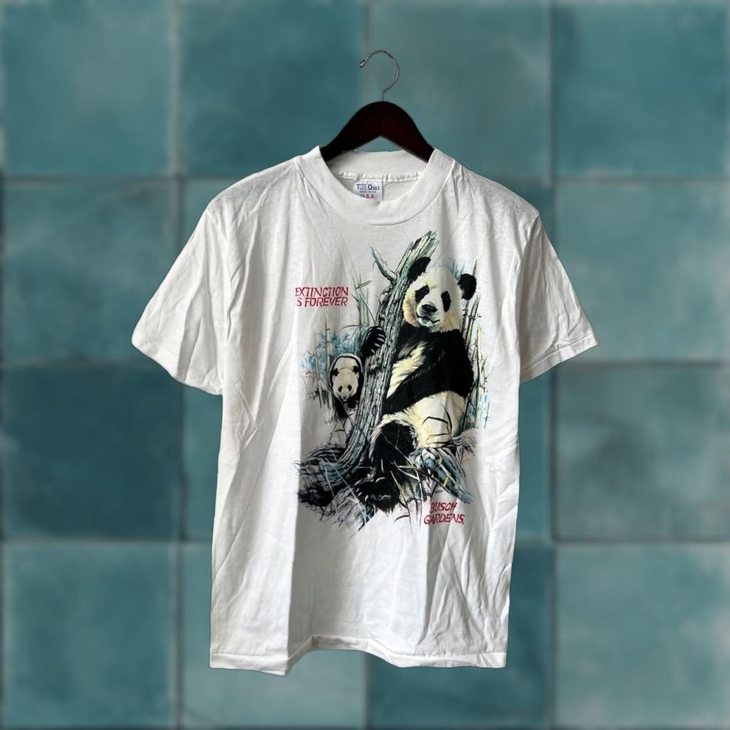 Champion VINTAGE Busch Gardens Panda Graphic T-Shirt Champion Mens L NOS 90s White 90s Mens Size US L / EU 52-54 / 3 - 1 Thumbnail