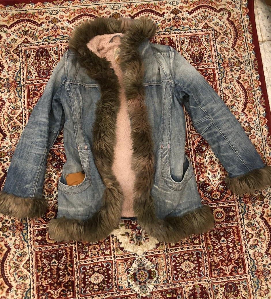 Miss Sixty Miss Sixty Vintage Afghan Denim Faux Fur Y2K Jacket small Size S / US 4 / IT 40 - 5 Thumbnail