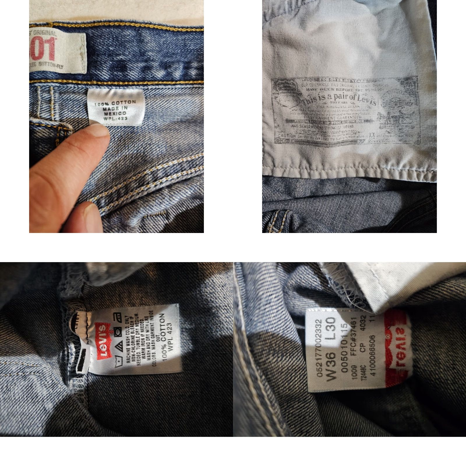 Levi's VINTAGE Levi’s 501 XX Jeans, Denim, Button Fly, Red Tag, Mens Sz 36X30, Blue, 90s, USA, Regular Fit Size US 36 / EU 52 - 8 Thumbnail