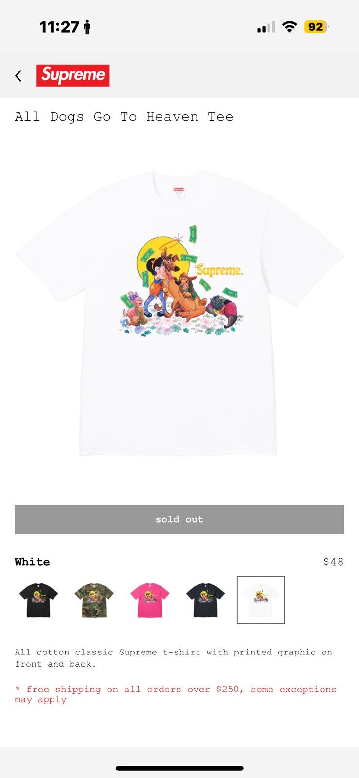 Supreme Supreme All Dogs Go To Heaven Tee | Grailed