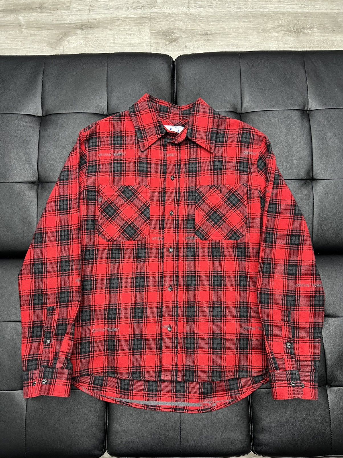 Off-White Off-White Stencil Flannel Check Shirt Size Large Size US L / EU 52-54 / 3 - 1 Thumbnail