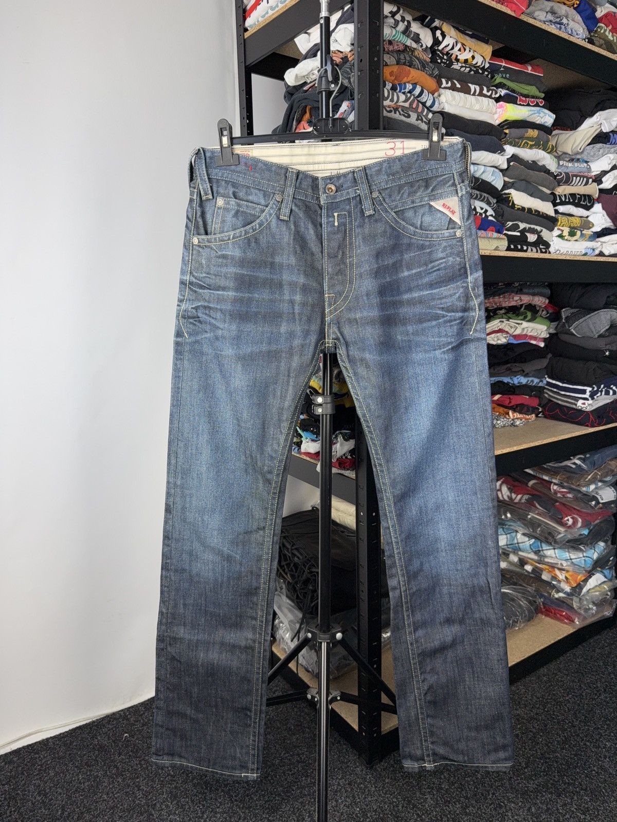 Replay Luxury 00s Replay Blue Denim pants Jeans W31 Vintage Italy Size US 31 - 1 Thumbnail