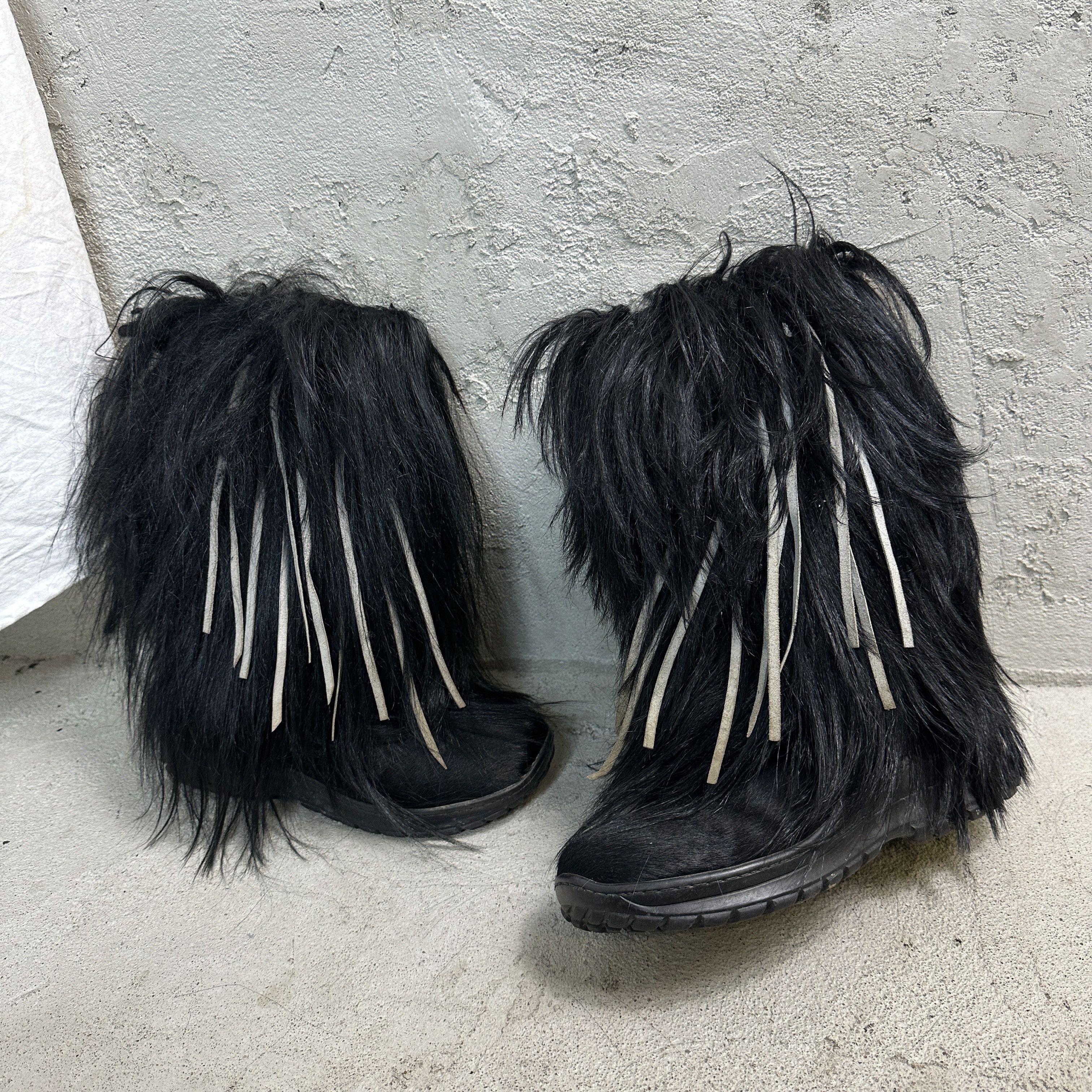 Vintage Horse Hair Opium Fur Boots Size US 7 / IT 37 - 1 Thumbnail
