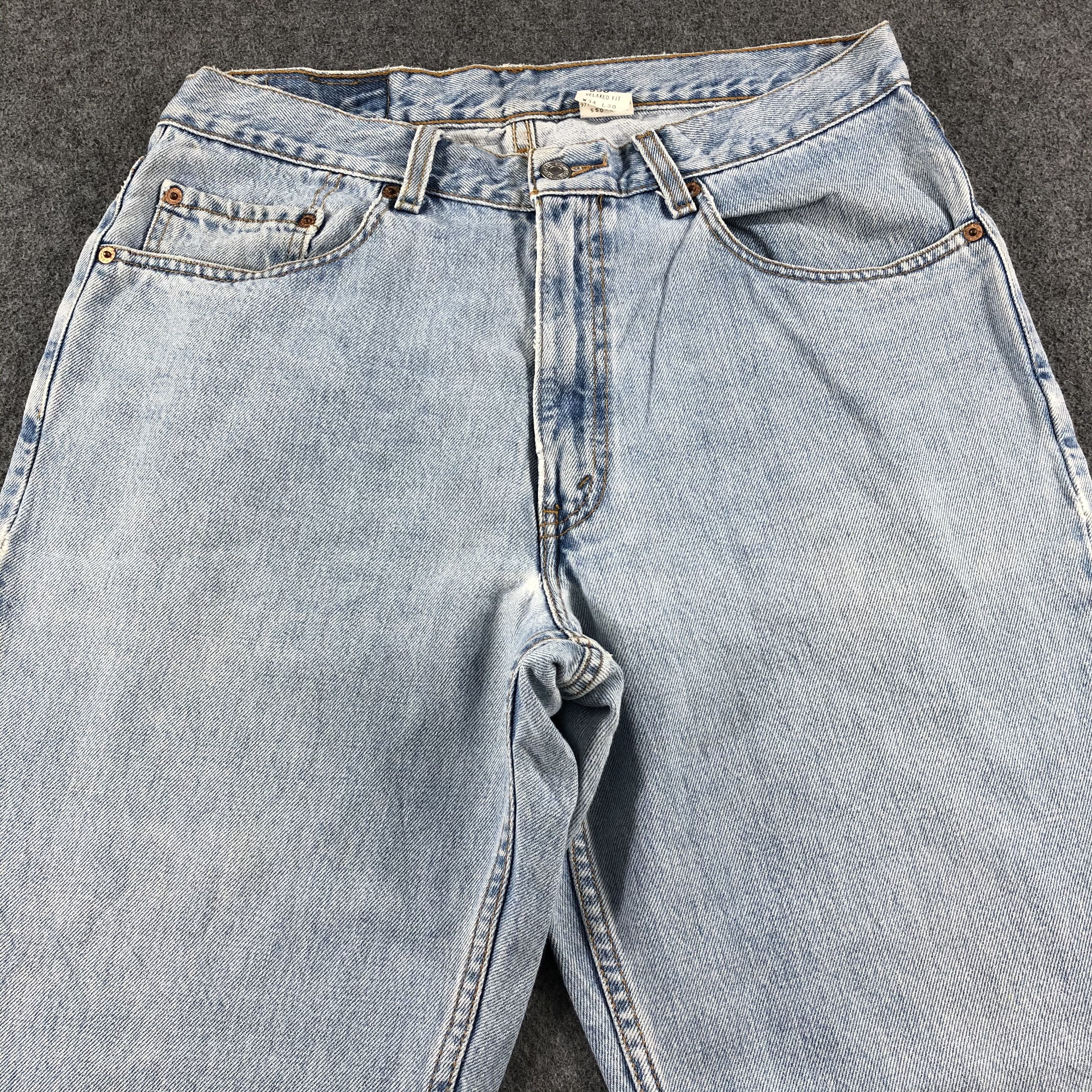 Levi's 90s Vintage Blue Wash Levis 550 Jeans-J2608 Size US 32 / EU 48 - 3 Thumbnail