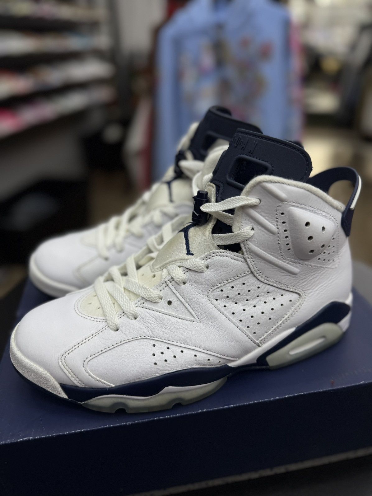 Jordan Brand × Nike Jordan 6 Midnight Navy Size 10 Pre Owned W BOX Size US 10 / EU 43 - 4 Thumbnail