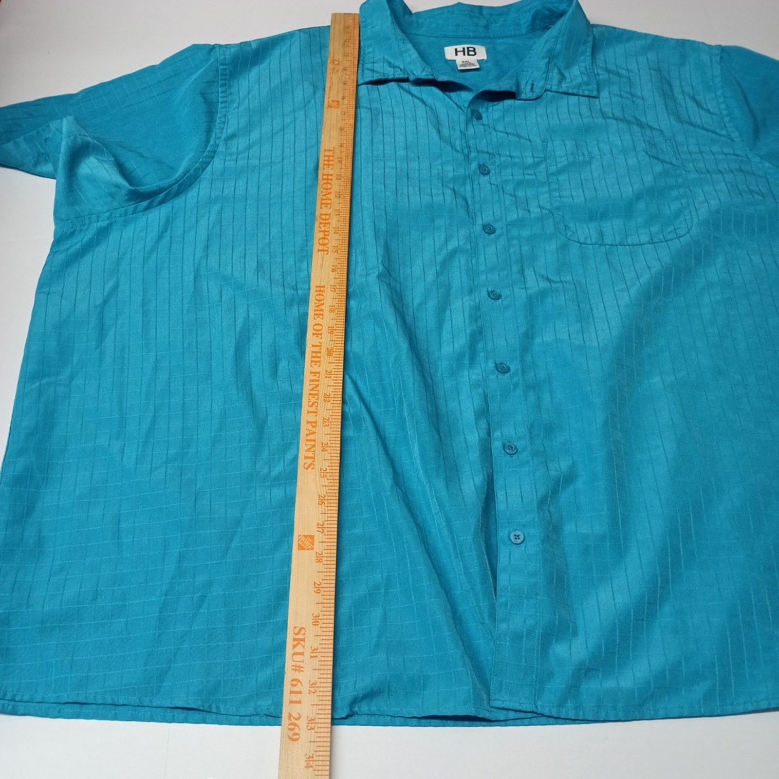 Other HB Harbor Bay Men's Shirt Size 5XL Green Textured Button Up Size US XXL / EU 58 / 5 - 5 Thumbnail