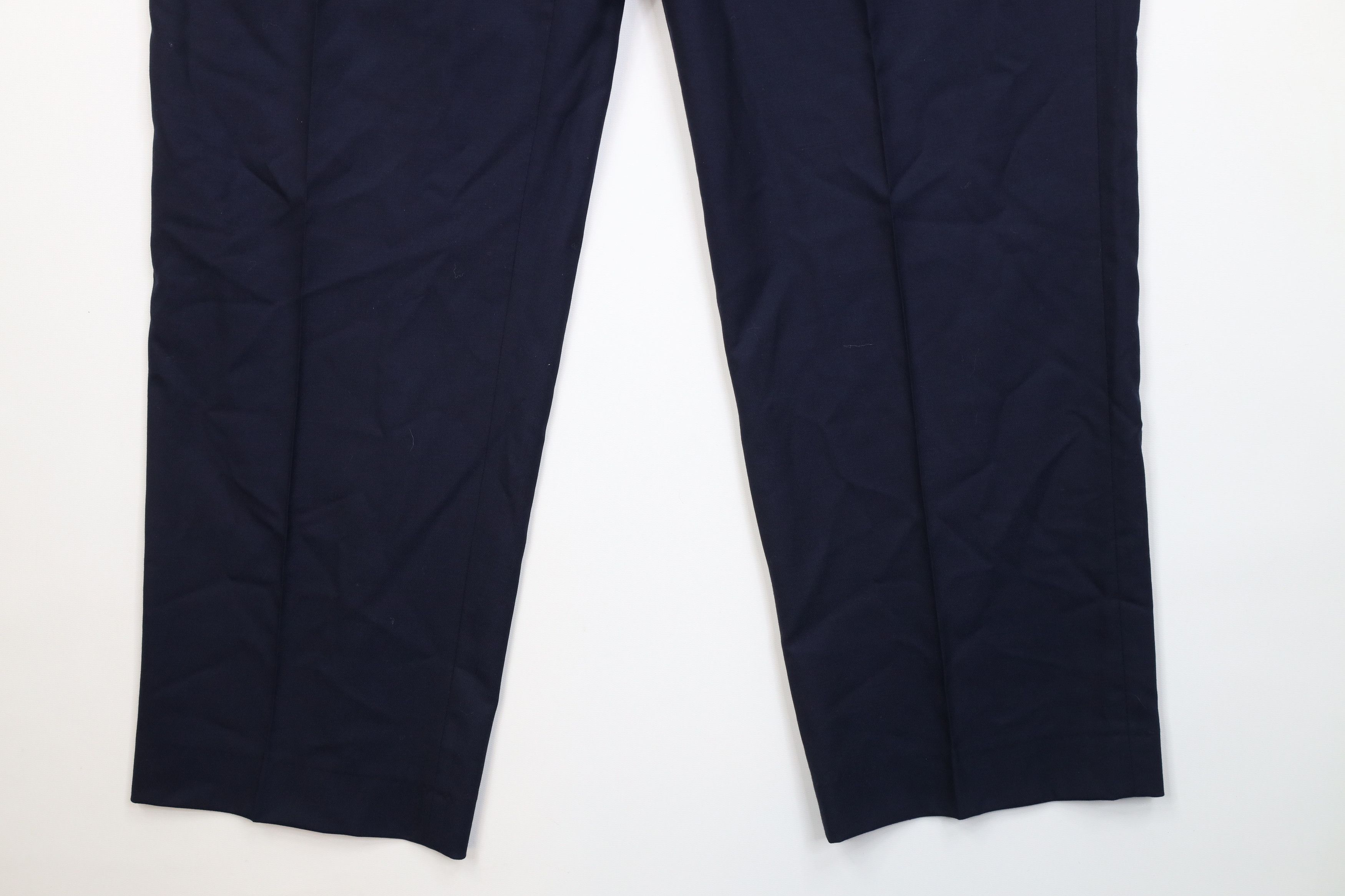 Lands' End Vintage 90s Lands End Knit Wide Leg Chino Pants Navy Blue Size US 36 / EU 52 - 4 Thumbnail