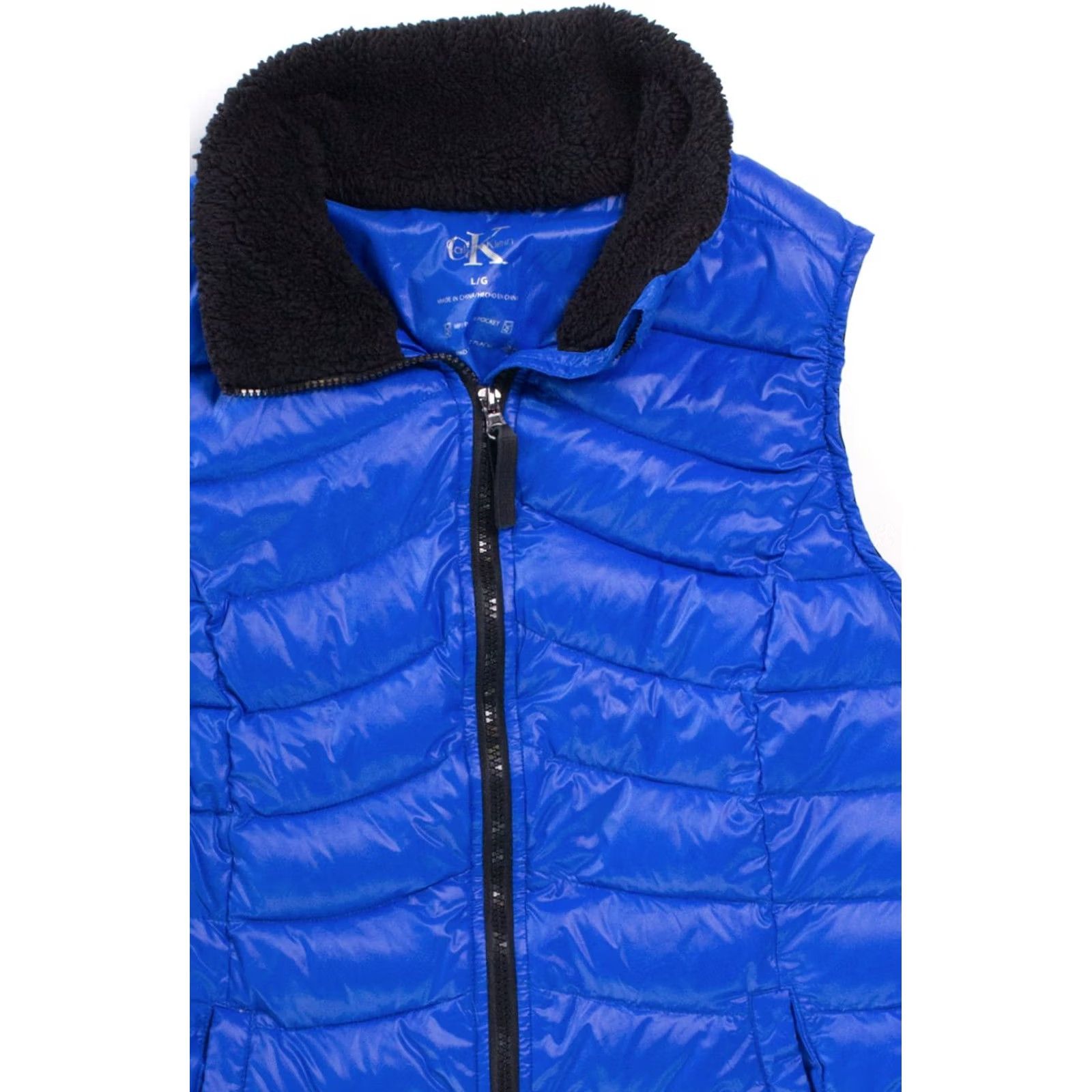 Calvin Klein VINTAGE Calvin Klein Puffer Vest Blue Sherpa Lined Large Warm Winter Vest Size US L / EU 52-54 / 3 - 2 Thumbnail