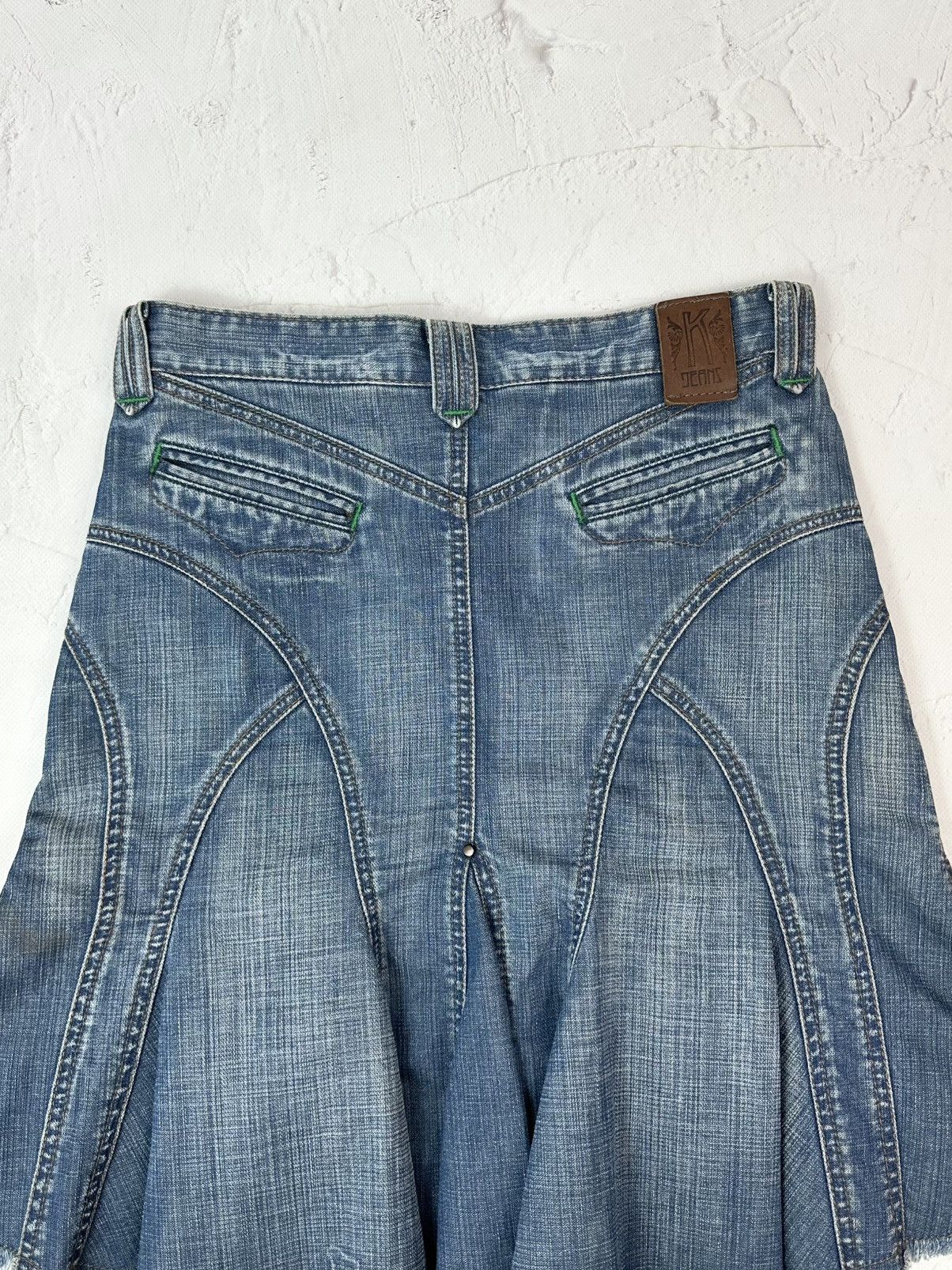 20471120 Vintage Blue Denim Mini Skirt Size 26" / US 2 / IT 38 - 8 Thumbnail