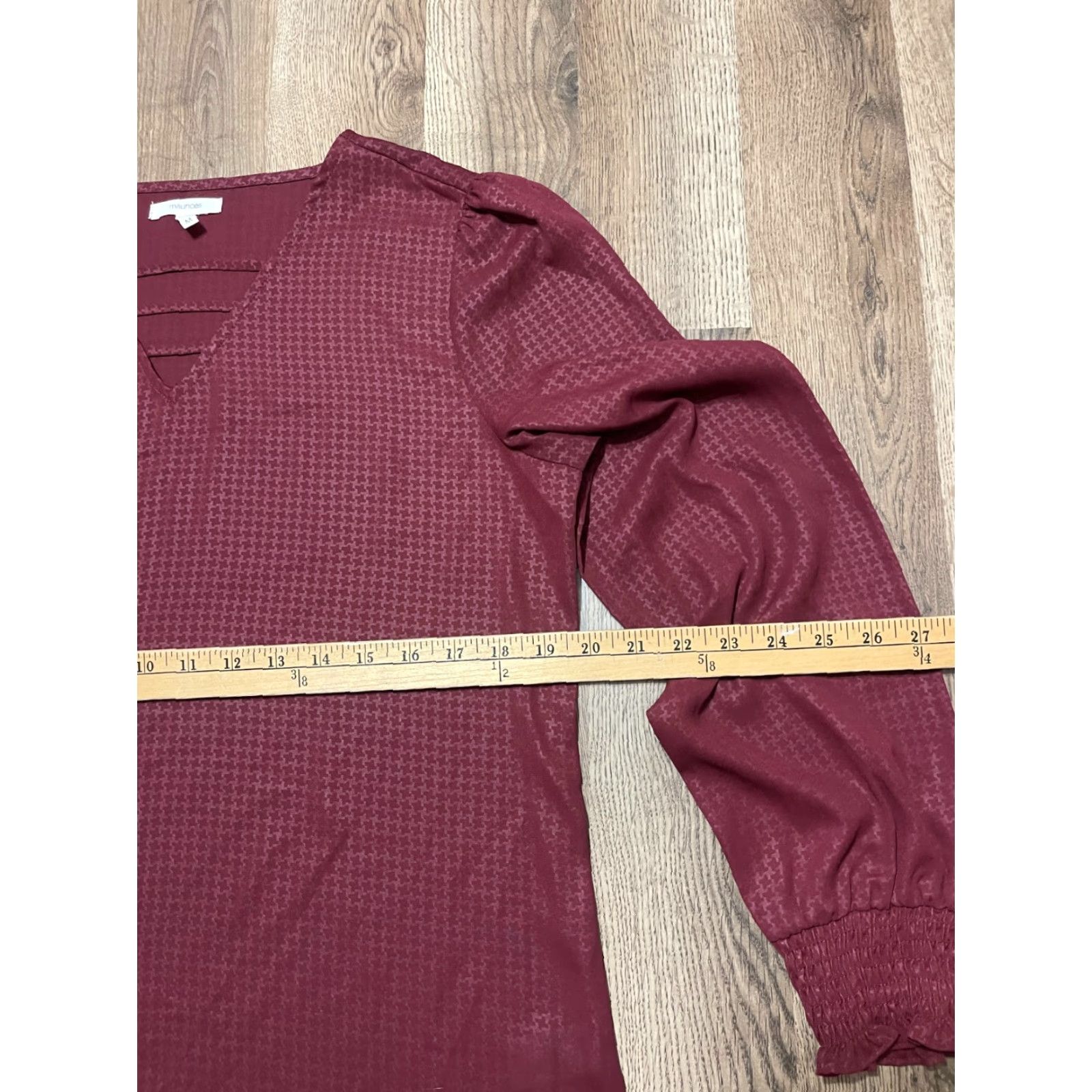 Vintage Maurices Shirt Women’s Size M Maroon Long Sleeve V-Neck Pullover Casual Regular T-Shirt Fall Spring Summer Modern Basic Size M / US 6-8 / IT 42-44 - 5 Thumbnail